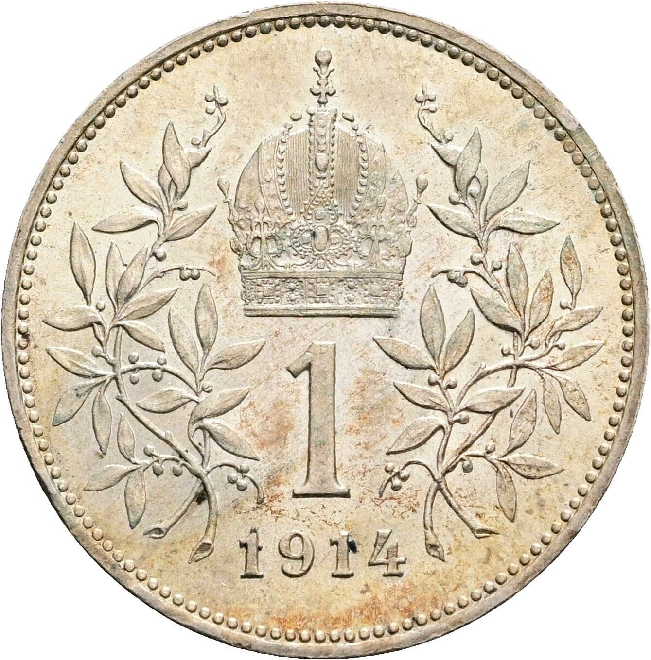 1 Krone Franz Joseph I. 1848-1916 1914 – Rückseite