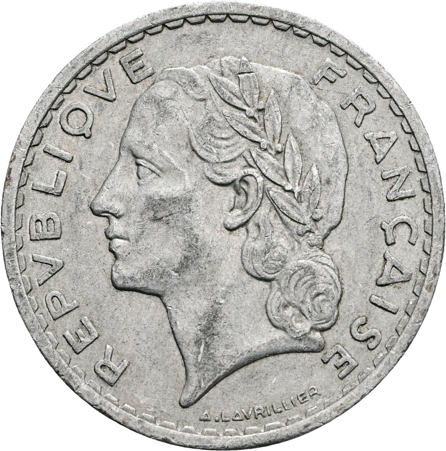 5 Francs 1949 – Rückseite