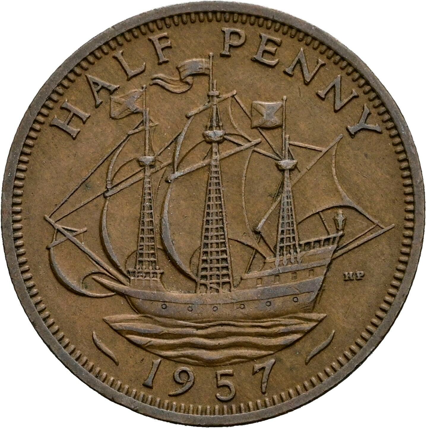 Half Penny 1957 – Rückseite