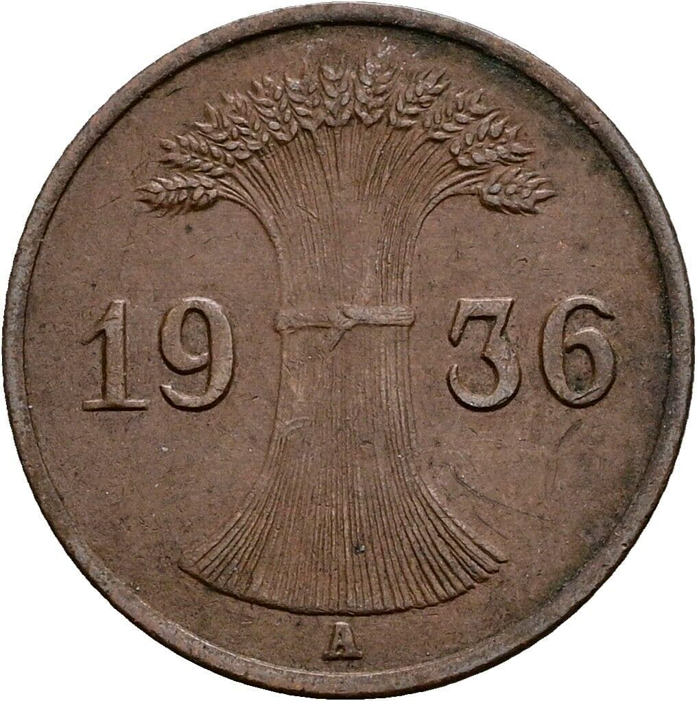 1 Reichspfennig 1936 A – Rückseite