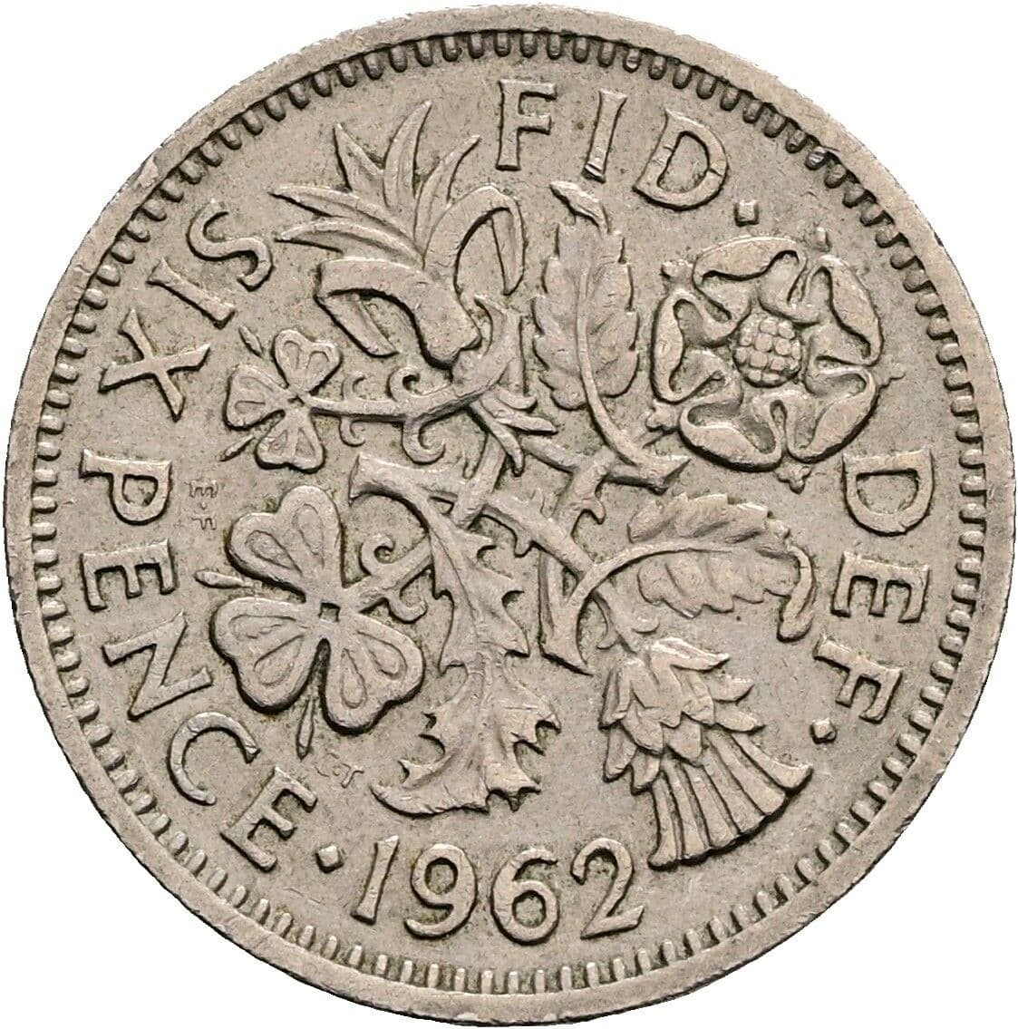 6 Pence Elisabeth II. 1952-2022 1962 – Rückseite