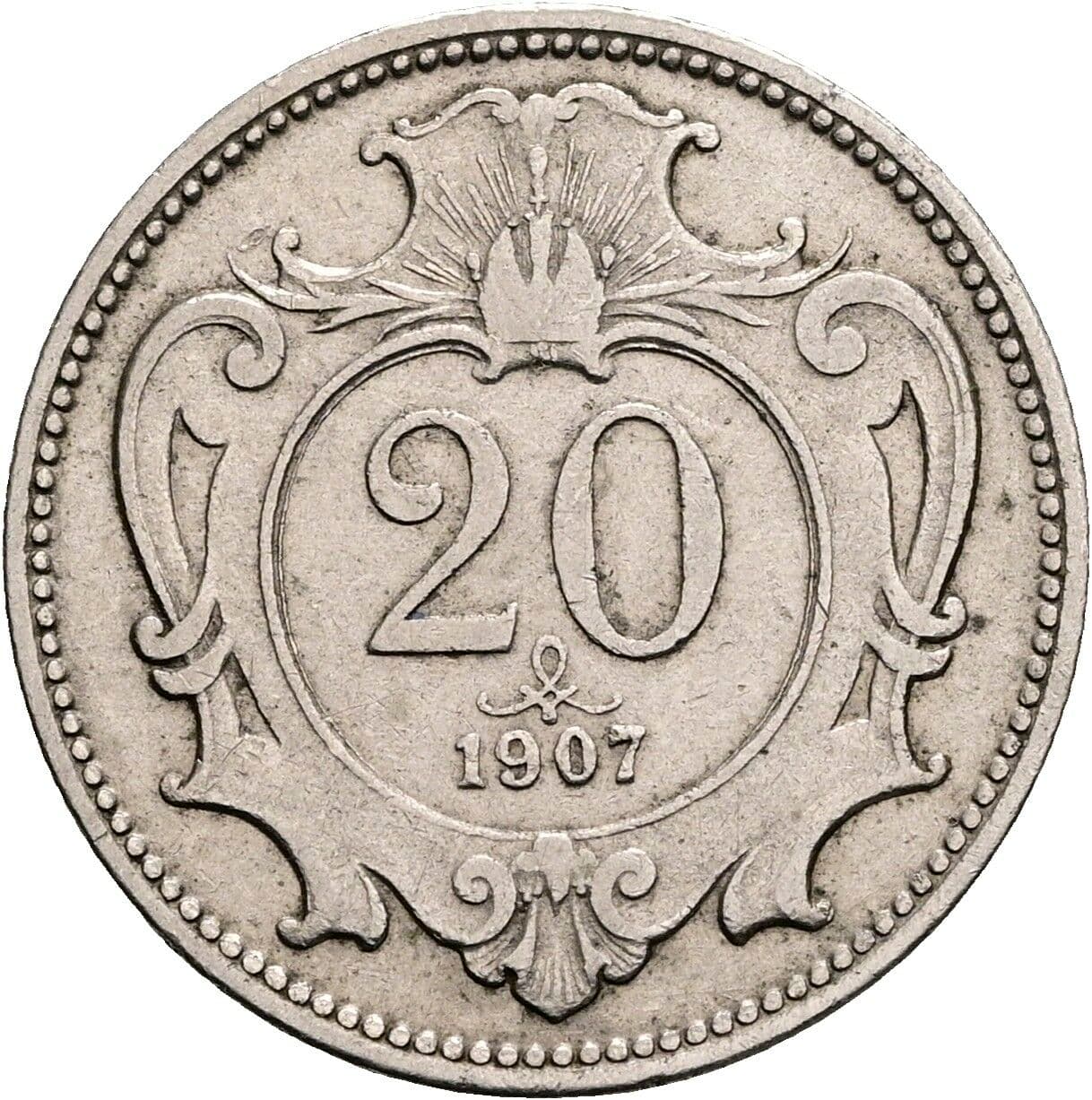 20 Heller Franz Joseph I. 1848-1916 1907 – Vorderseite