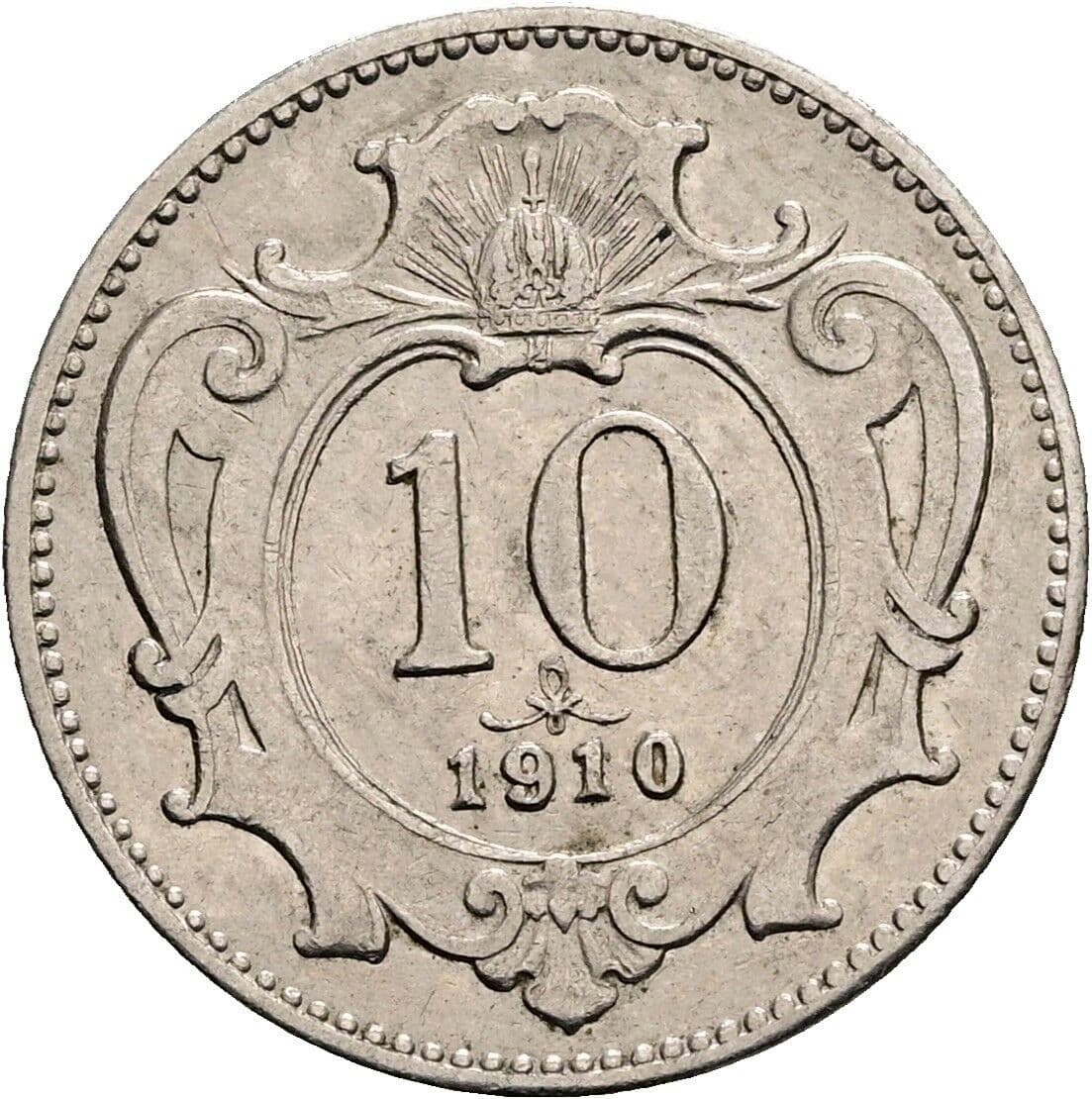 10 Heller Franz Joseph I. 1848-1916 1910 – Vorderseite