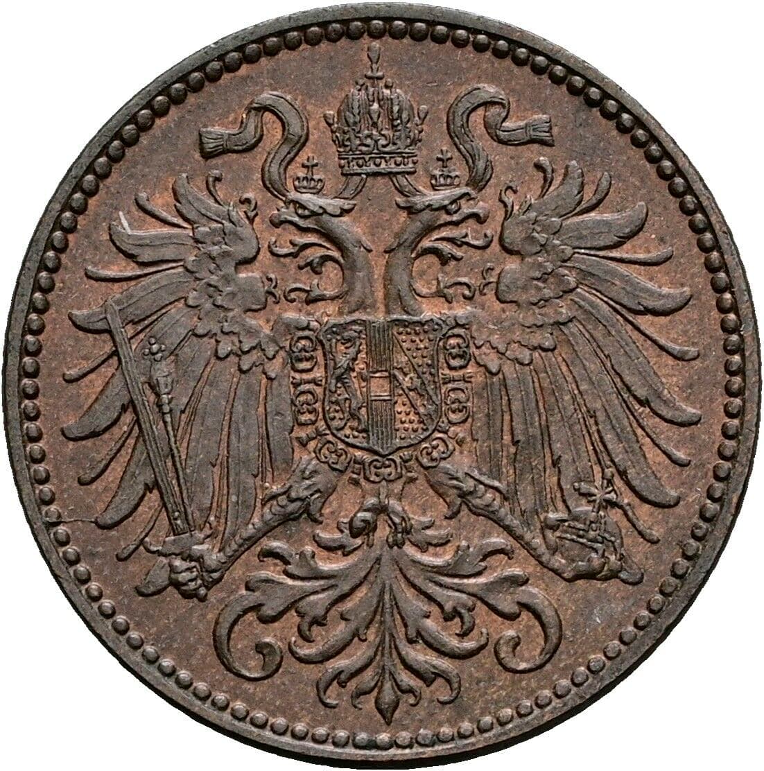 2 Heller Franz Joseph I. 1848-1916 1898 – Rückseite