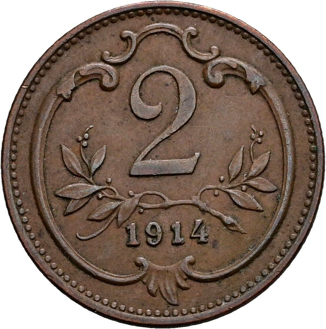 2 Heller Franz Joseph I. 1848-1916 1914 – Vorderseite