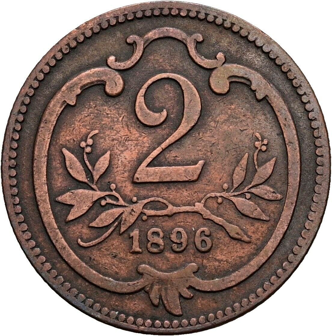2 Heller Franz Joseph I. 1848-1916 1896 – Vorderseite