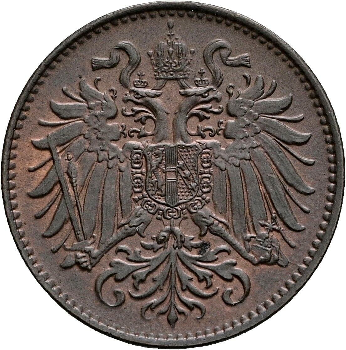 2 Heller Franz Joseph I. 1848-1916 1893 – Rückseite