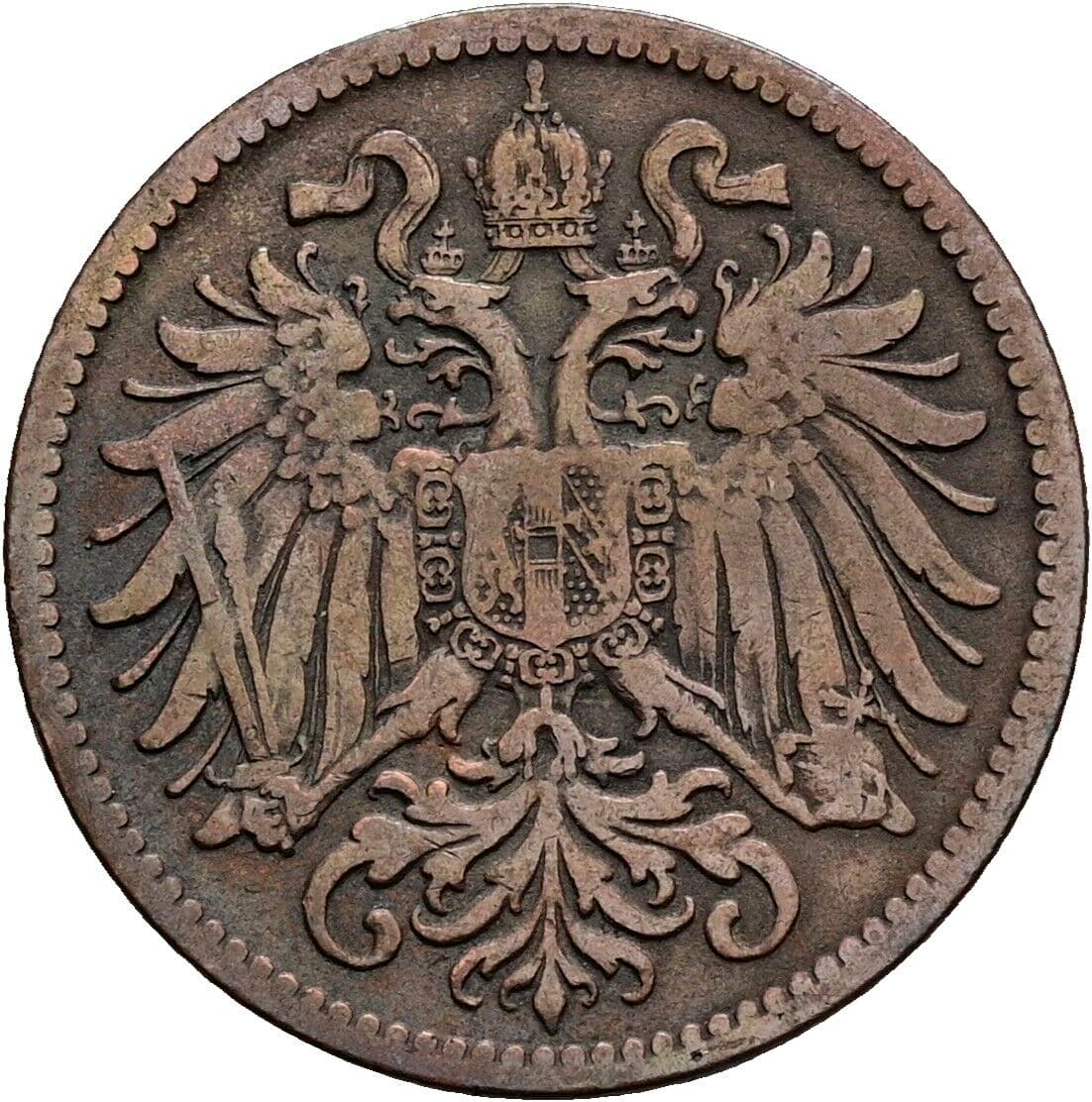 2 Heller Franz Joseph I. 1848-1916 1896 – Rückseite
