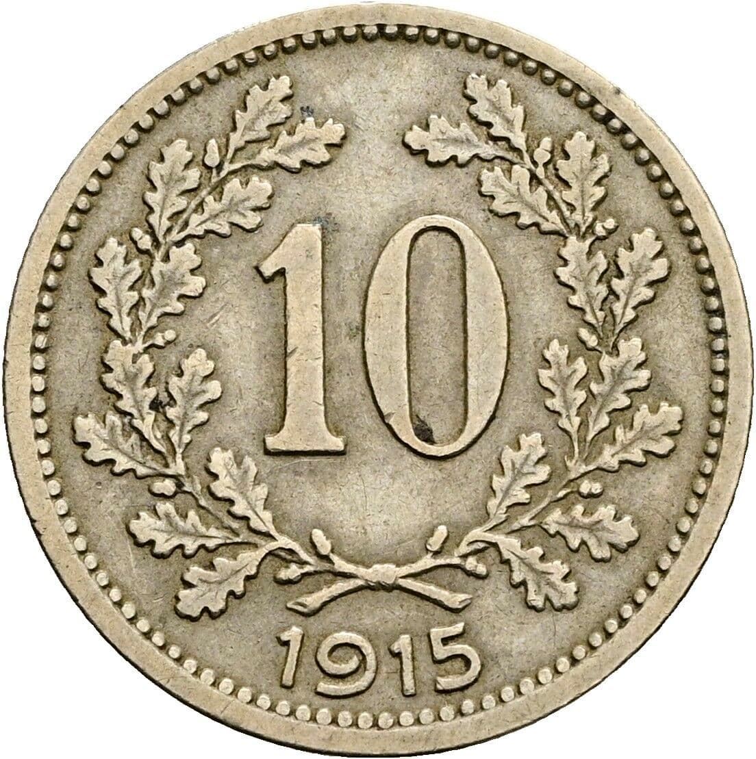 10 Heller Franz Joseph I. 1848-1916 1915 – Vorderseite