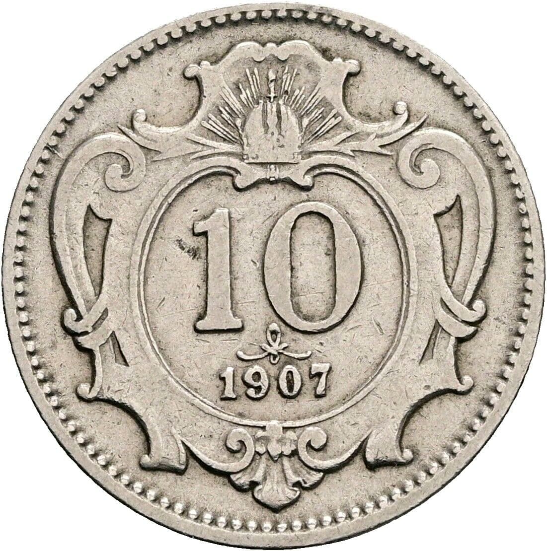10 Heller Franz Joseph I. 1848-1916 1907 – Vorderseite