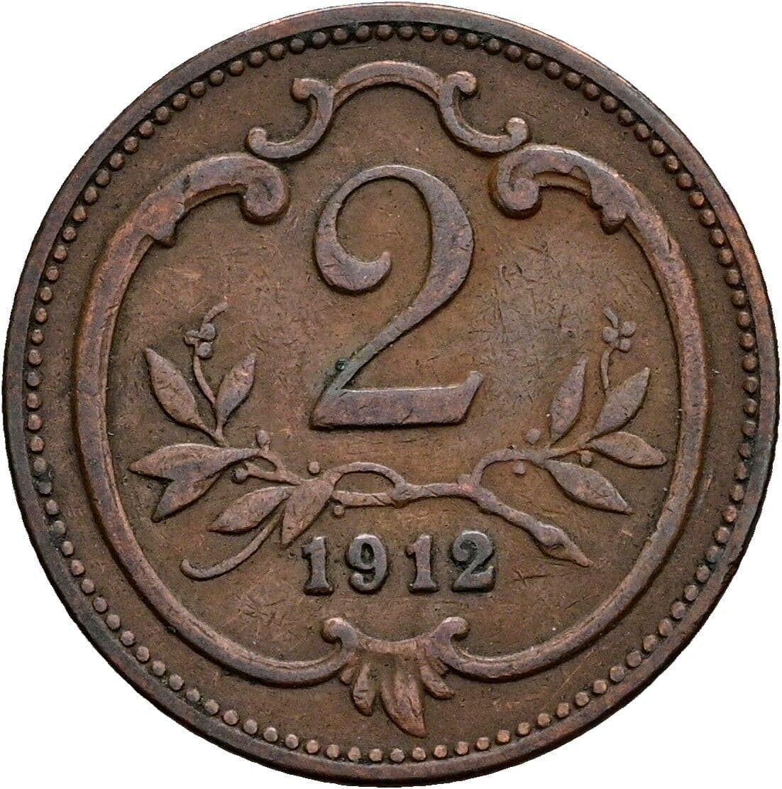 2 Heller Franz Joseph I. 1848-1916 1912 – Vorderseite
