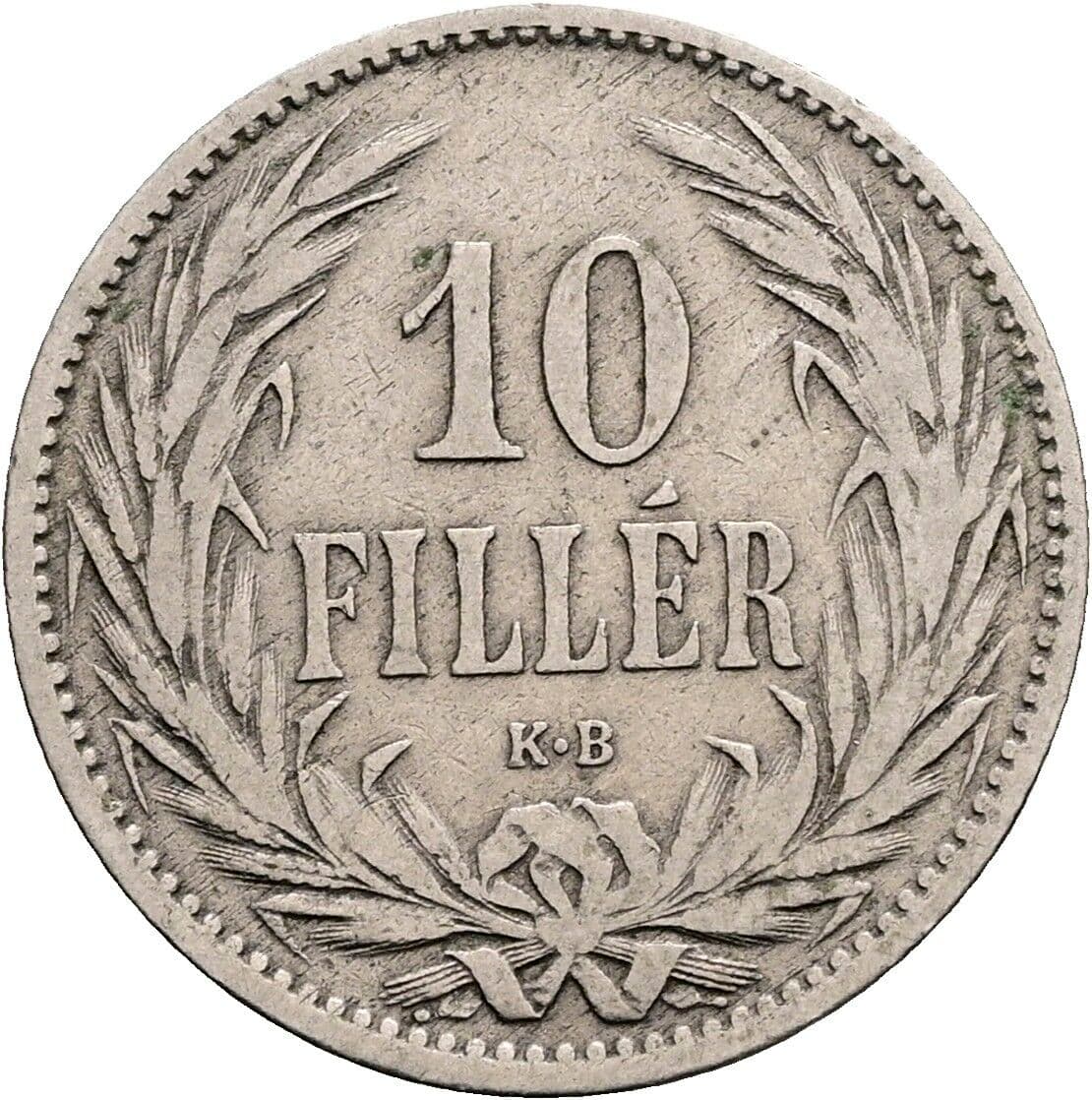 10 Filler Franz Joseph I. 1848-1916 1895 KB, Kremnitz – Vorderseite