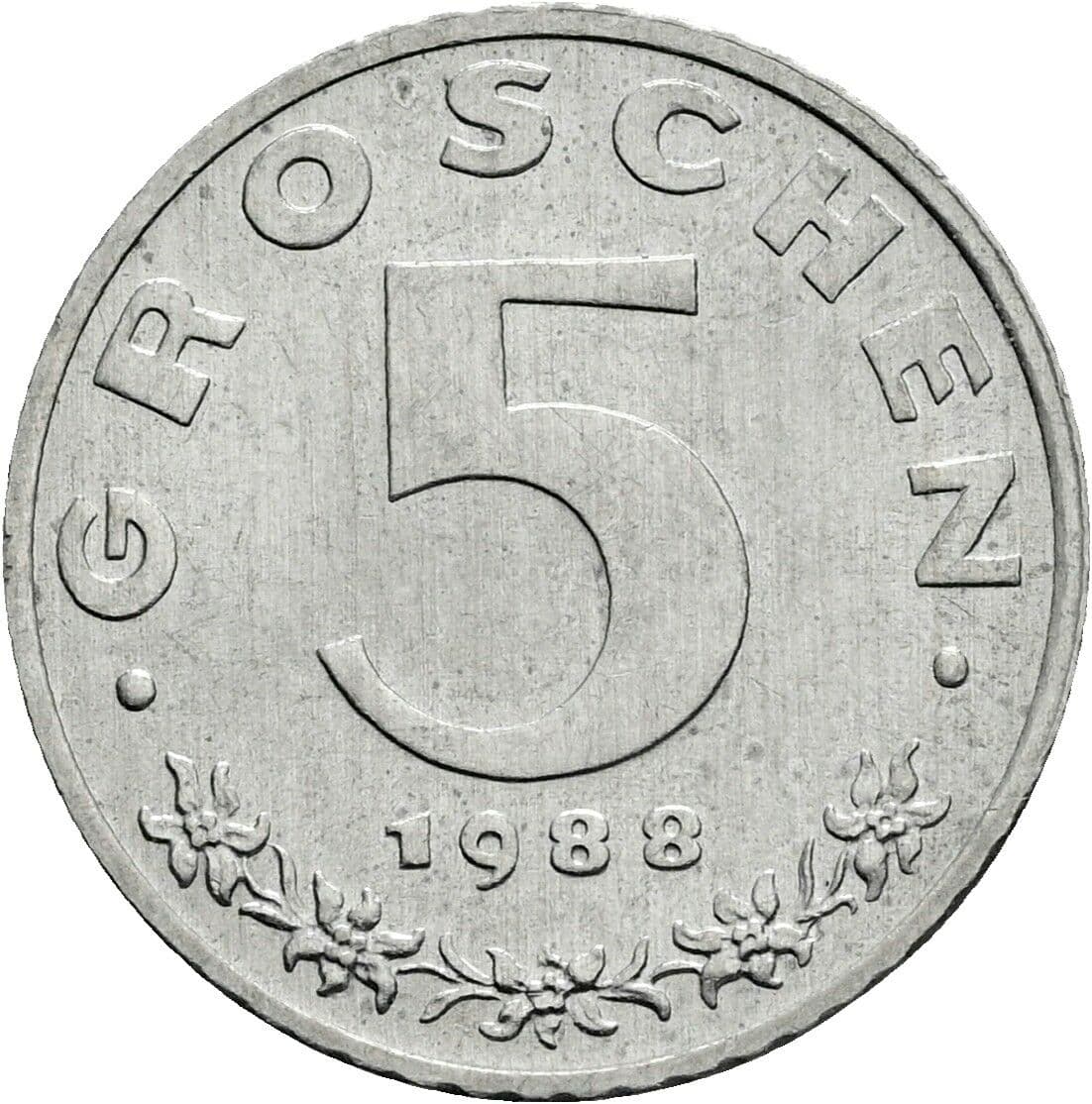 5 Groschen 1988 – Vorderseite
