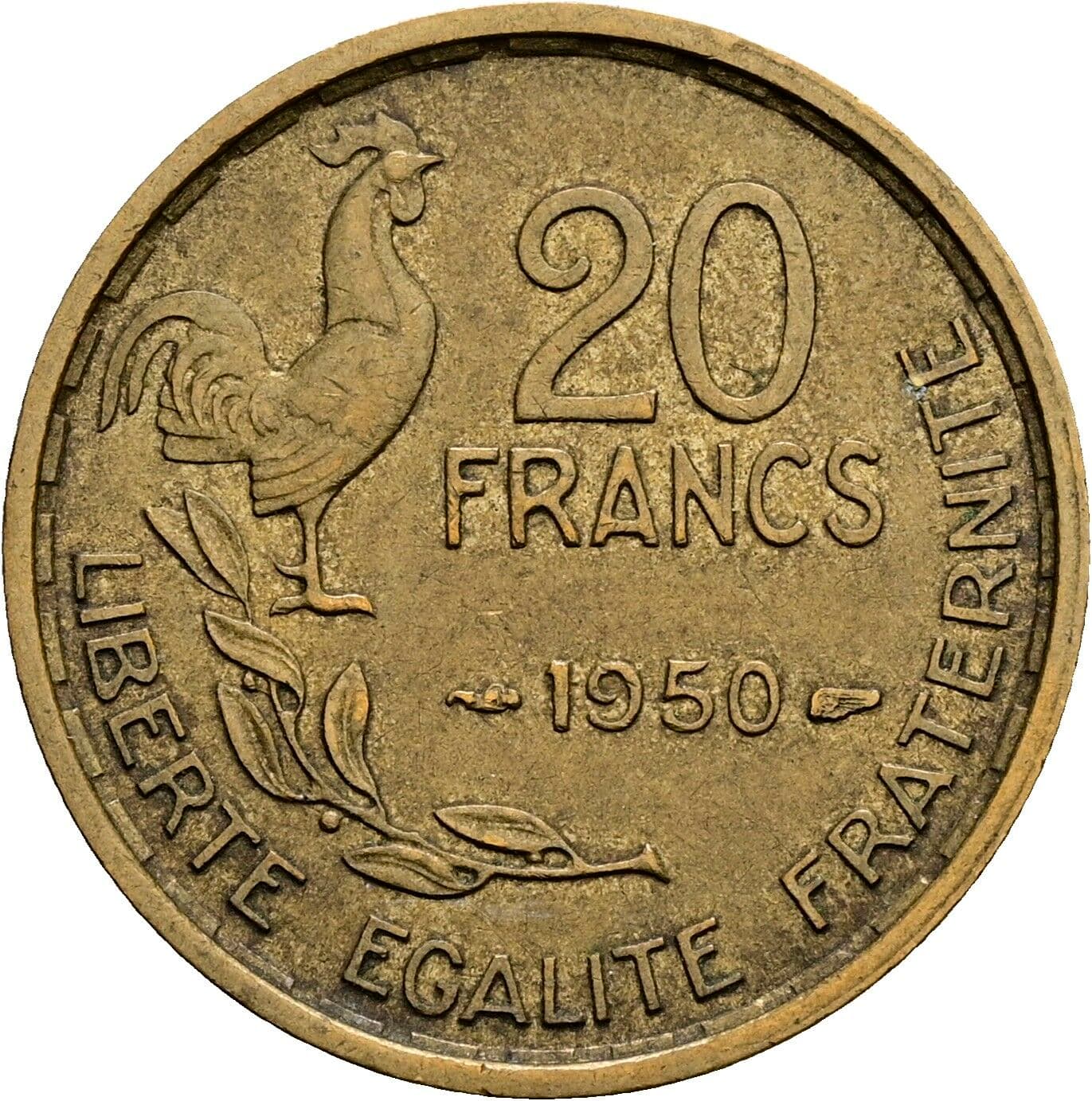 20 Francs 1950 – Rückseite