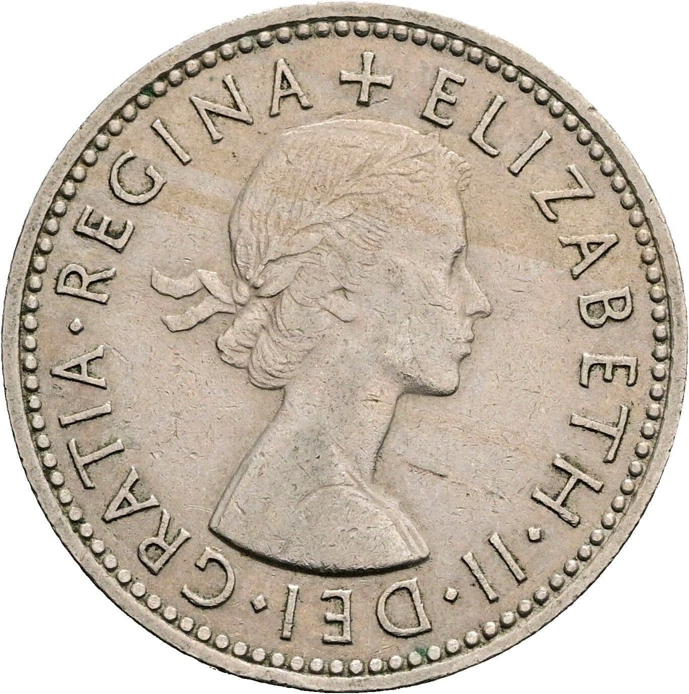 1 Shilling Elisabeth II. 1952-2022 1961 – Vorderseite