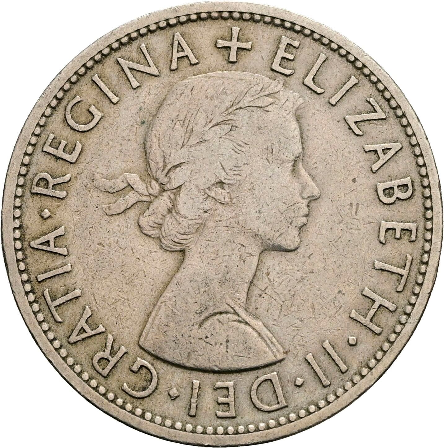 Half Crown Elisabeth II. 1952-2022 1956 – Vorderseite