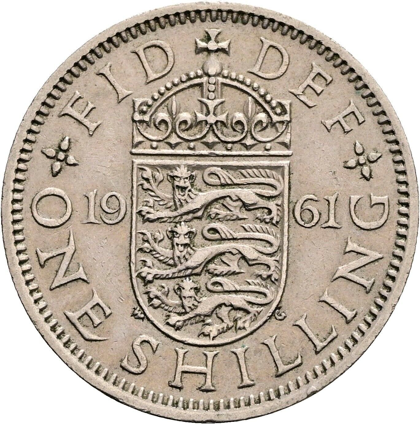 1 Shilling Elisabeth II. 1952-2022 1961 – Rückseite