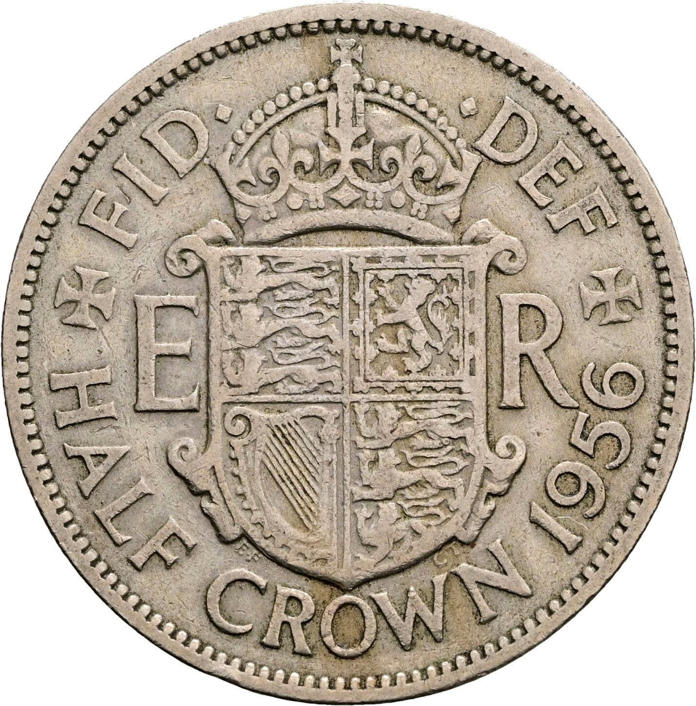Half Crown Elisabeth II. 1952-2022 1956 – Rückseite