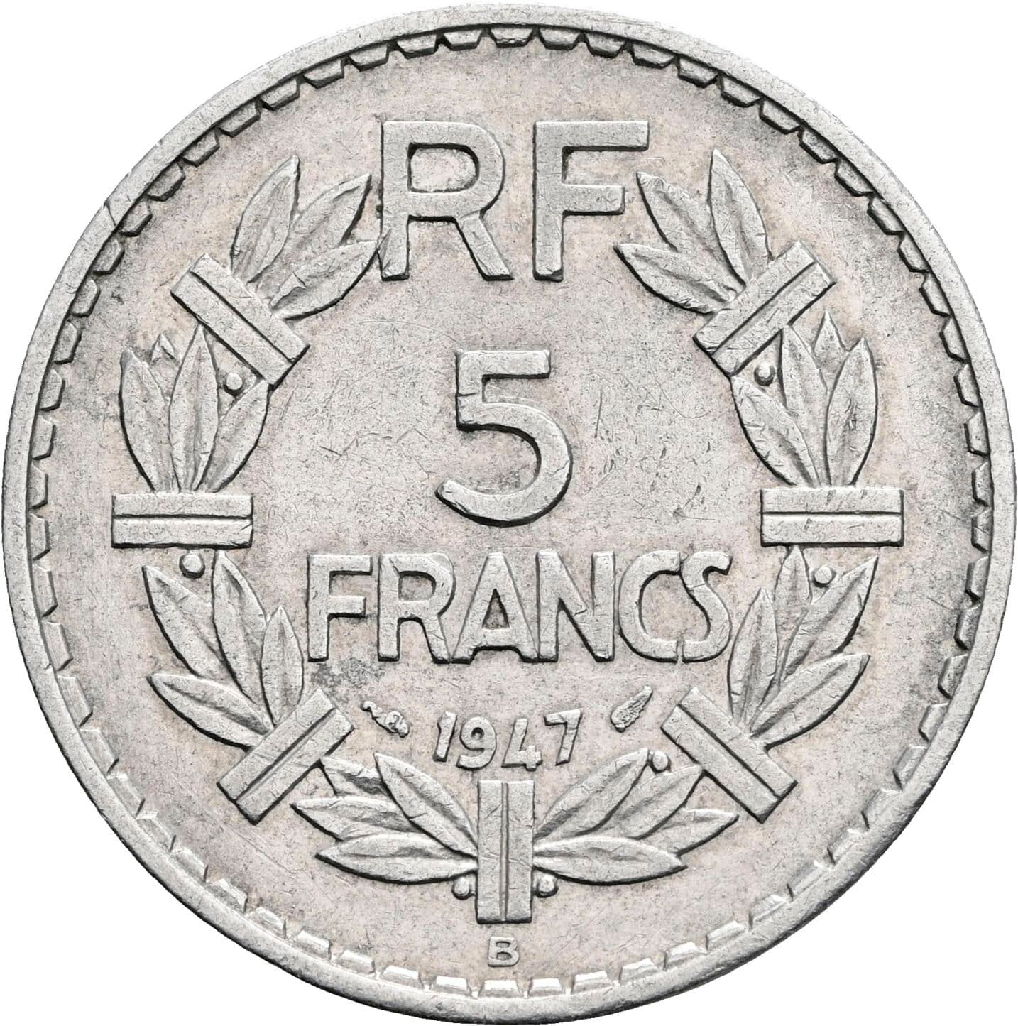 5 Francs 1947 B – Vorderseite