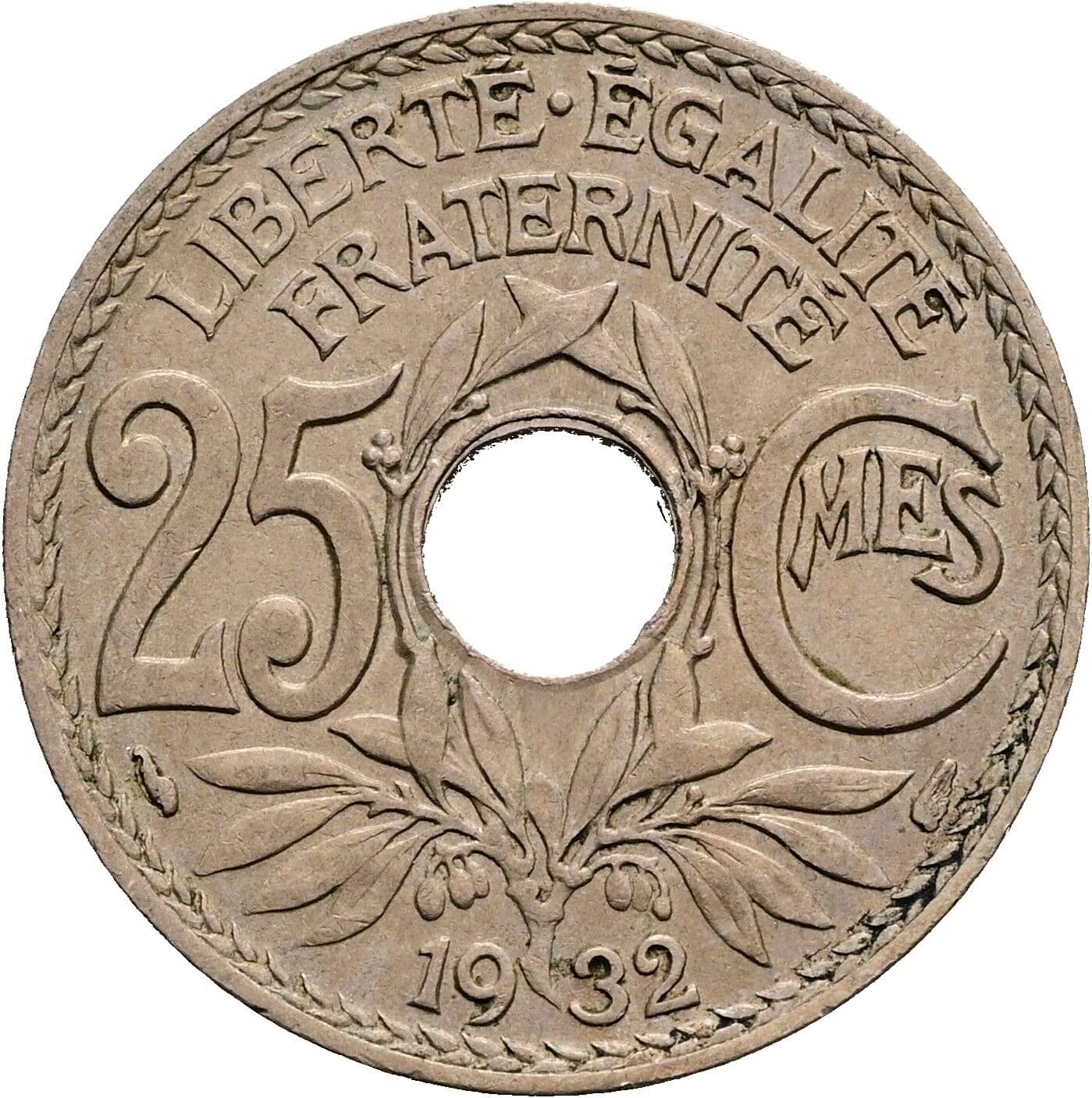 25 Centimes 1932 – Vorderseite