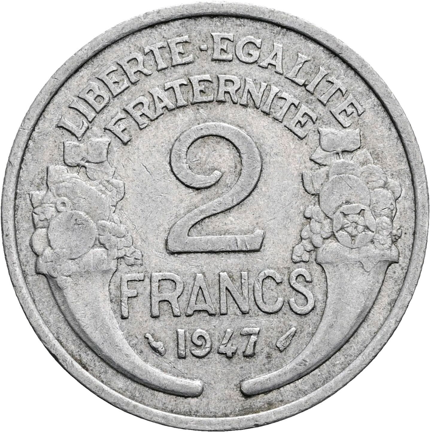 2 Francs 1947 – Rückseite