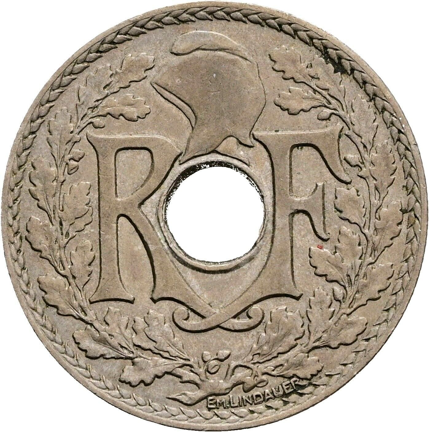 25 Centimes 1932 – Rückseite