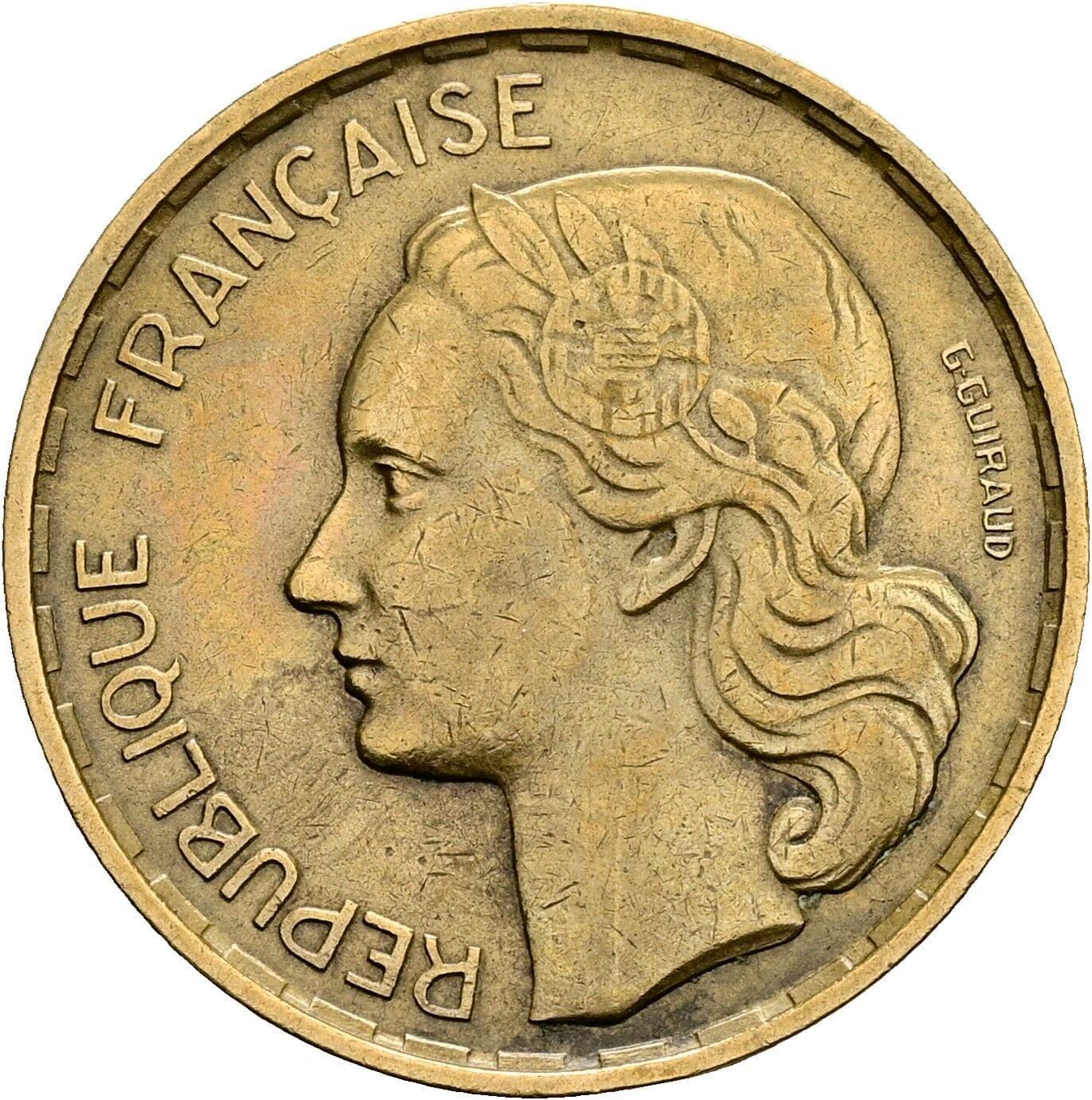 20 Francs 1951 B – Rückseite