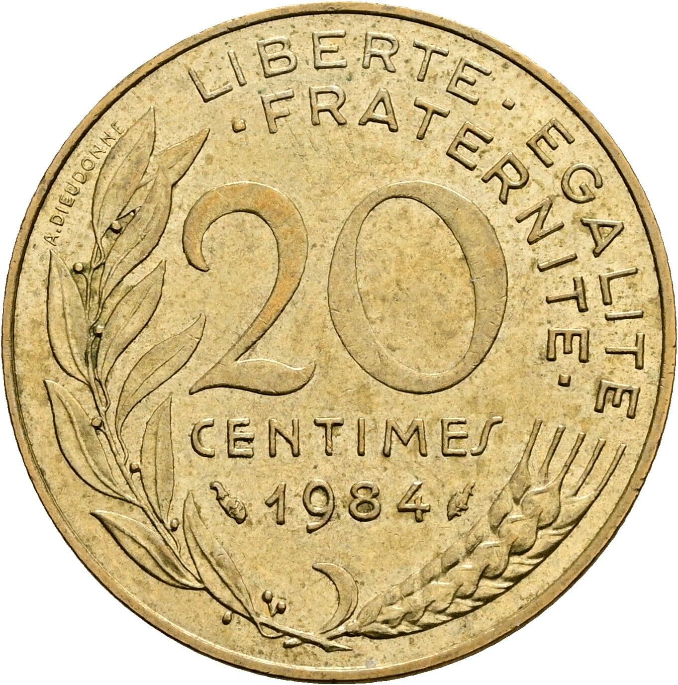 20 Centimes 1984 – Rückseite