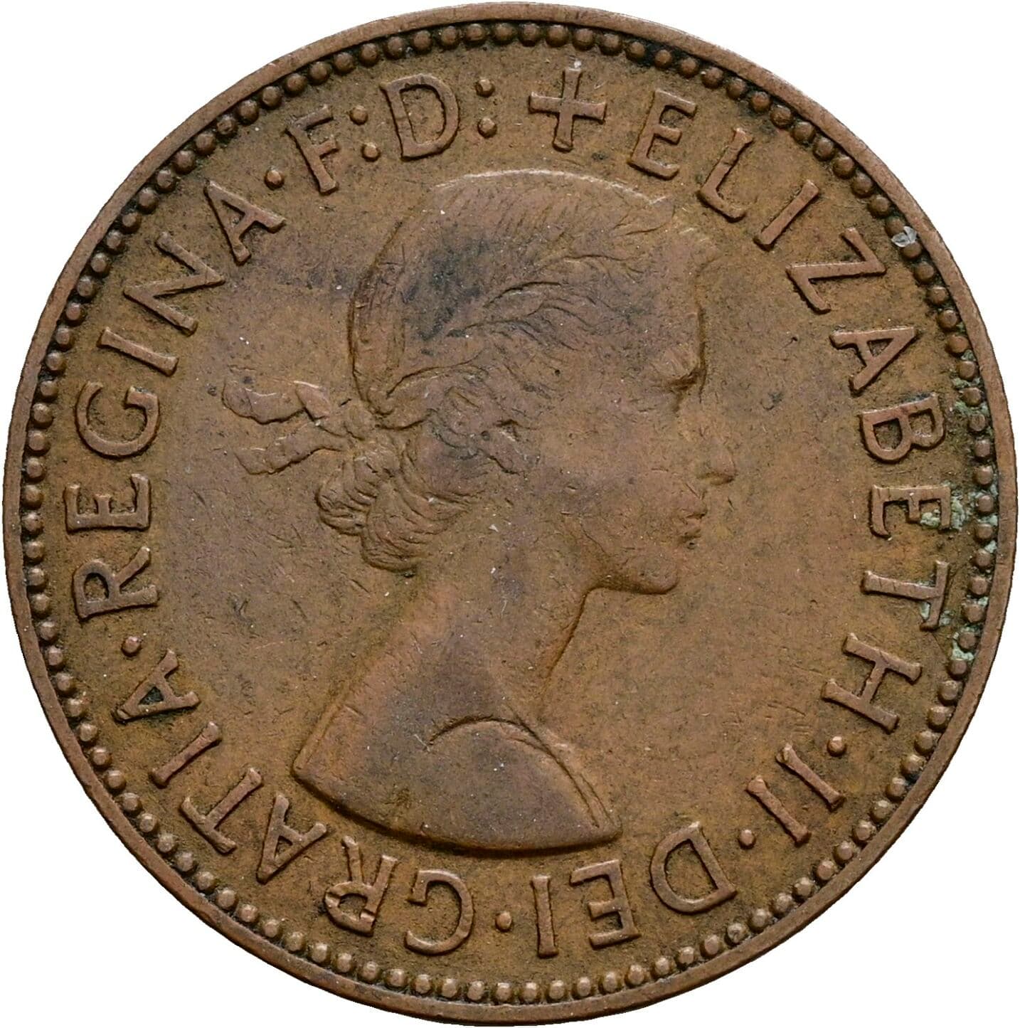 Half Penny Elisabeth II. 1952-2022 1960 – Vorderseite