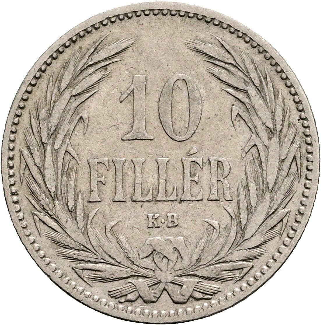 10 Filler Franz Joseph I. 1848-1916 1893 KB, Kremnitz – Vorderseite