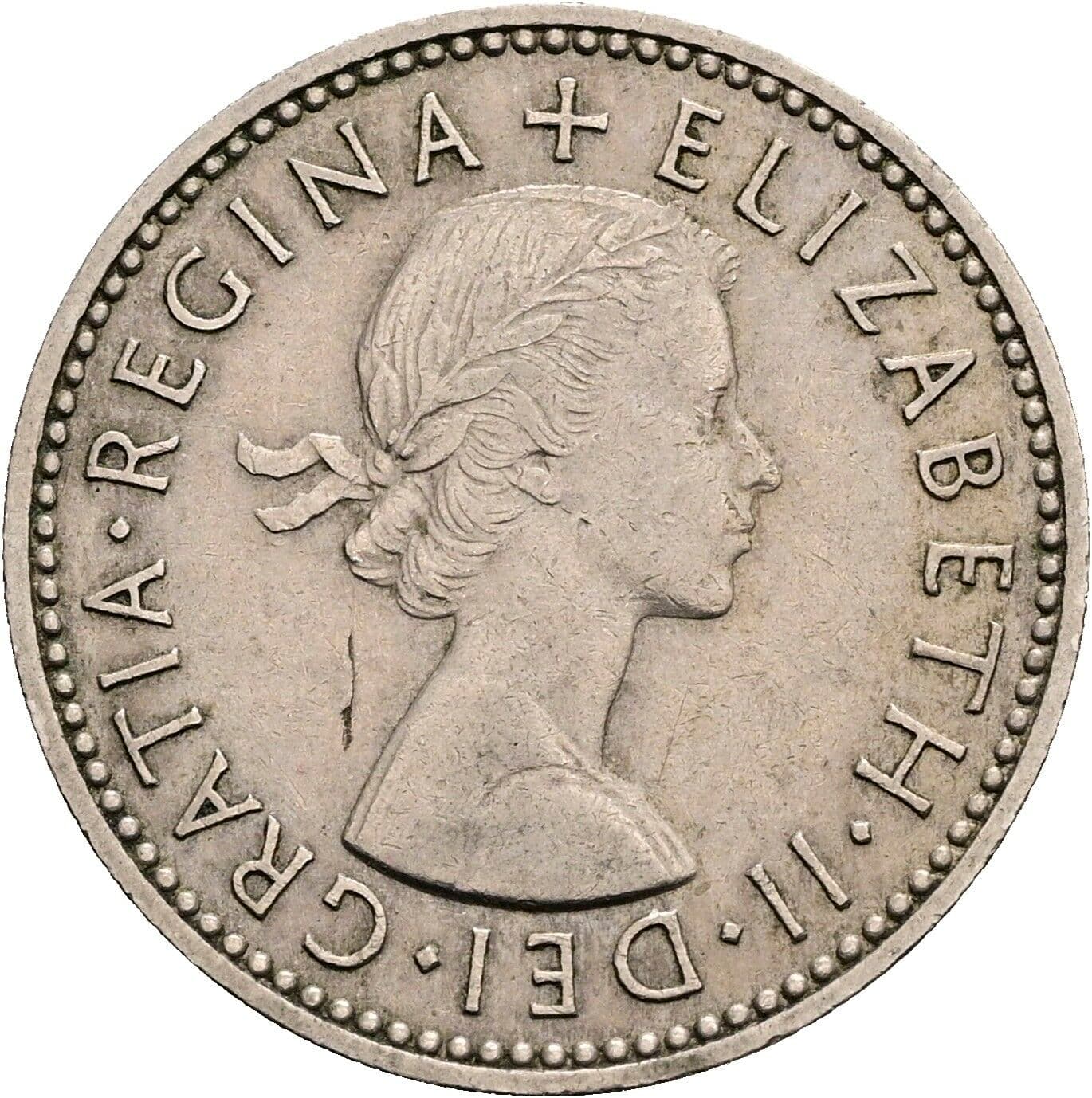 1 Shilling Elisabeth II. 1952-2022 1954 – Vorderseite