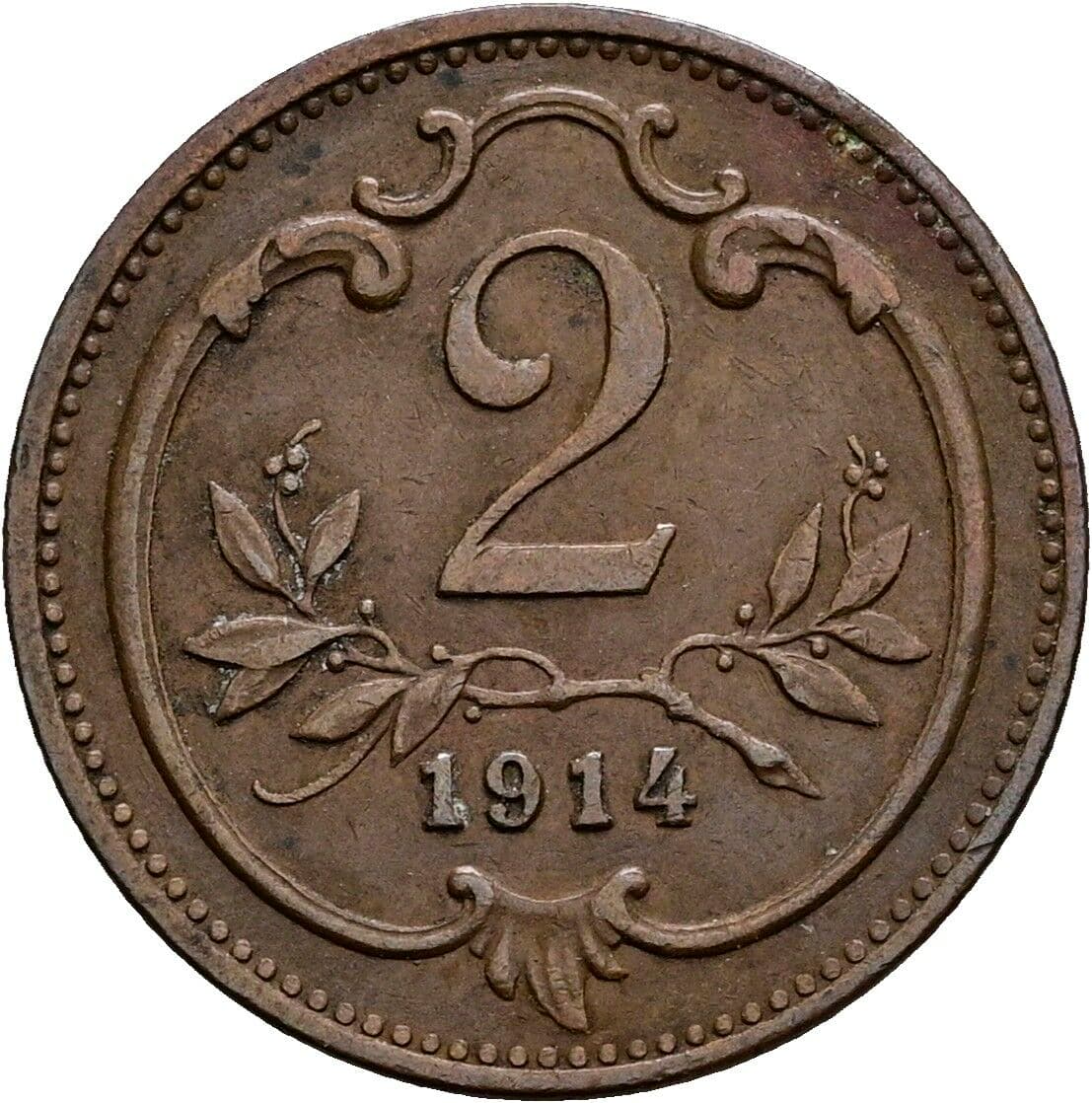 2 Heller Franz Joseph I. 1848-1916 1914 – Vorderseite