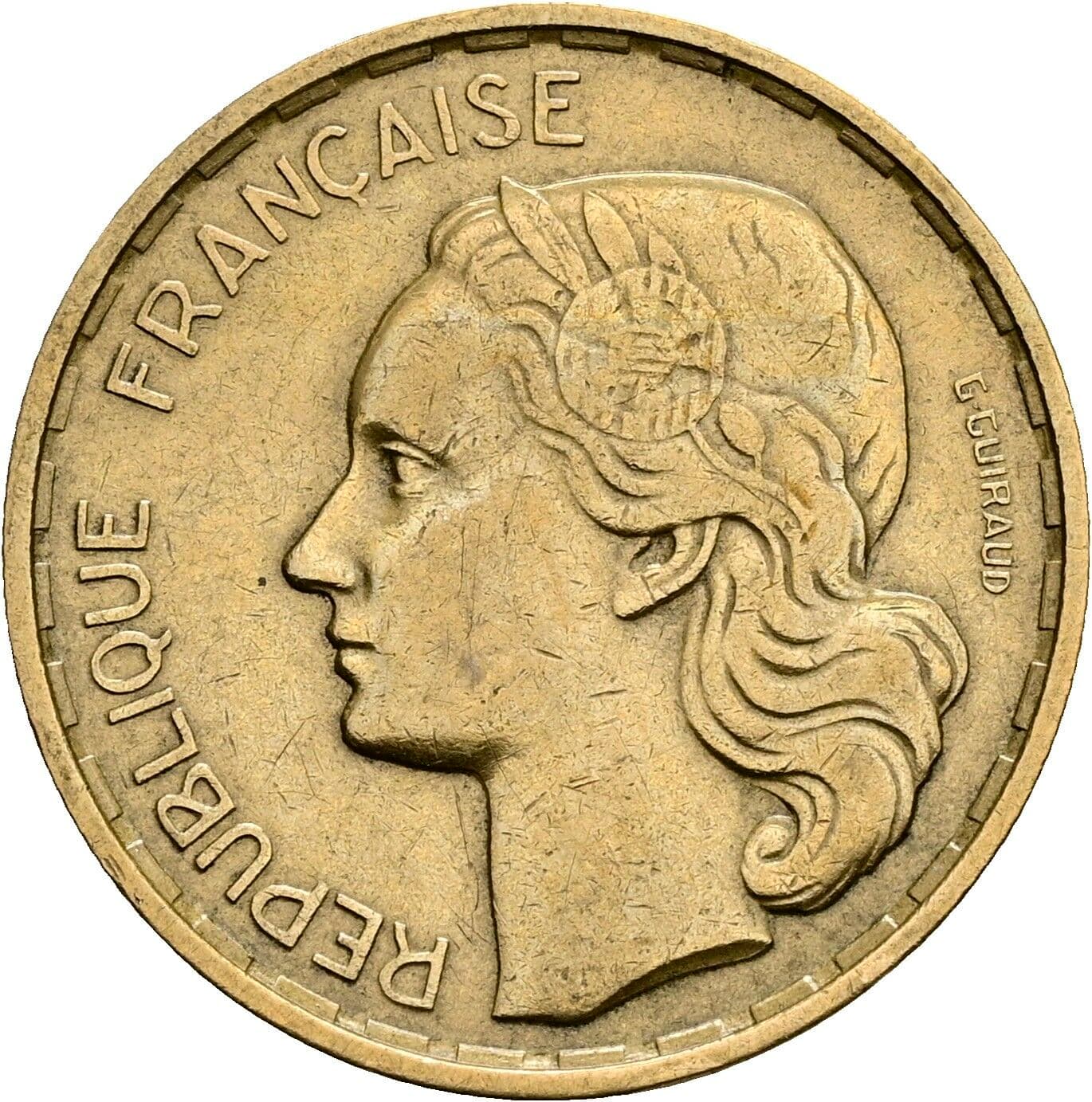 20 Francs 1951 – Rückseite