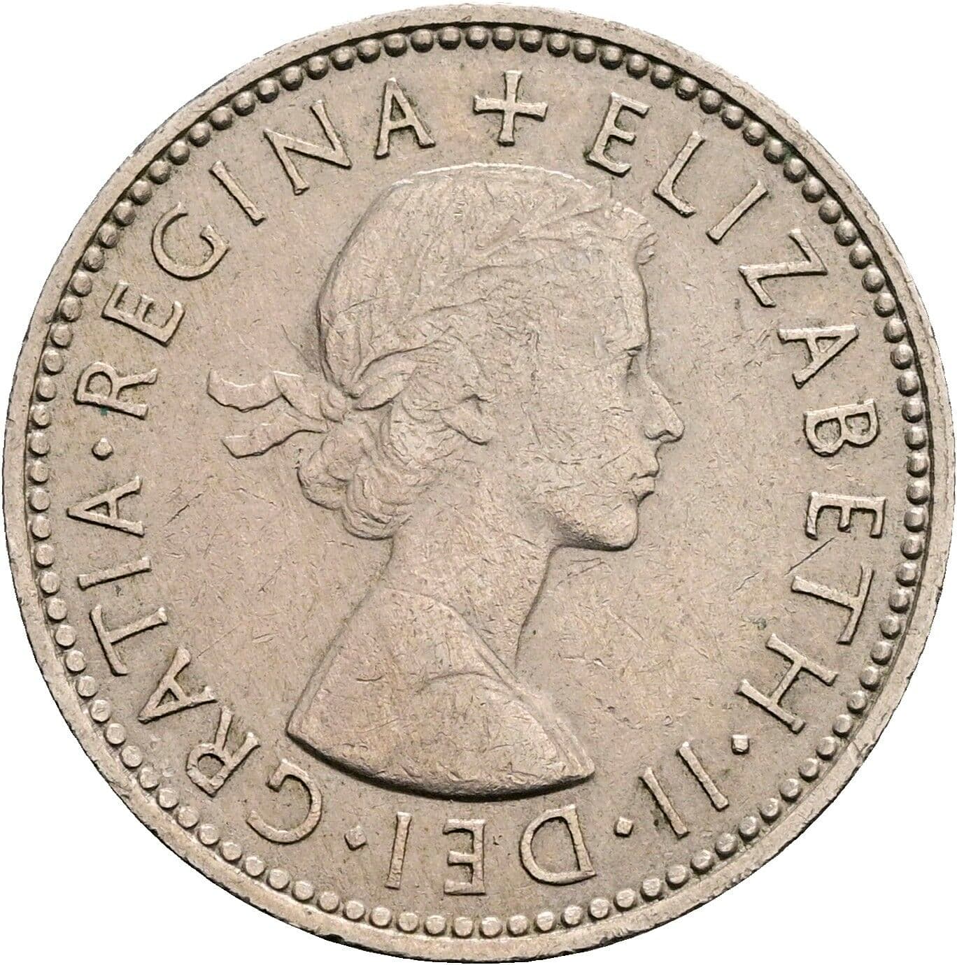 1 Shilling Elisabeth II. 1952-2022 1966 – Vorderseite