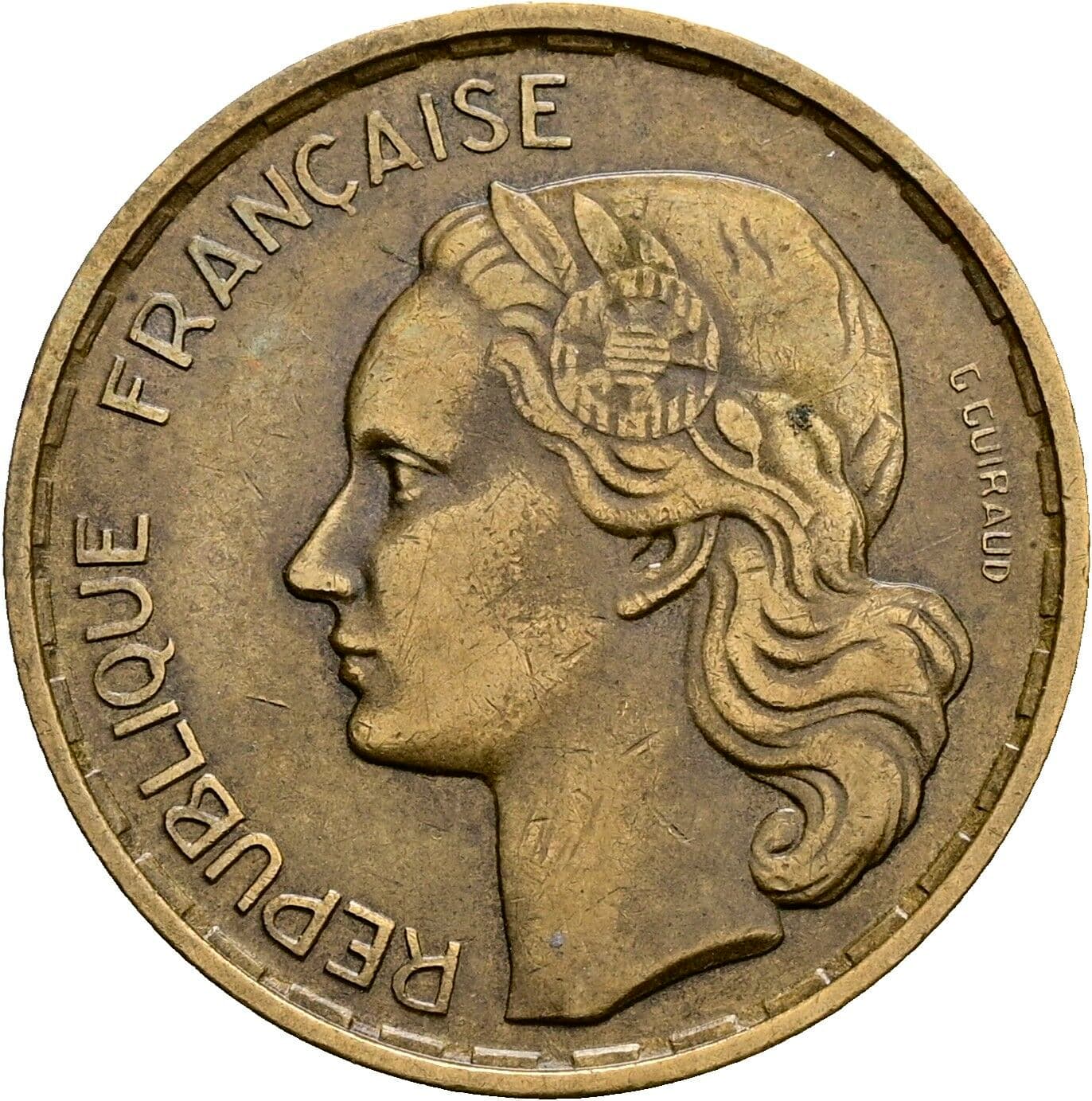 20 Francs 1953 B – Rückseite
