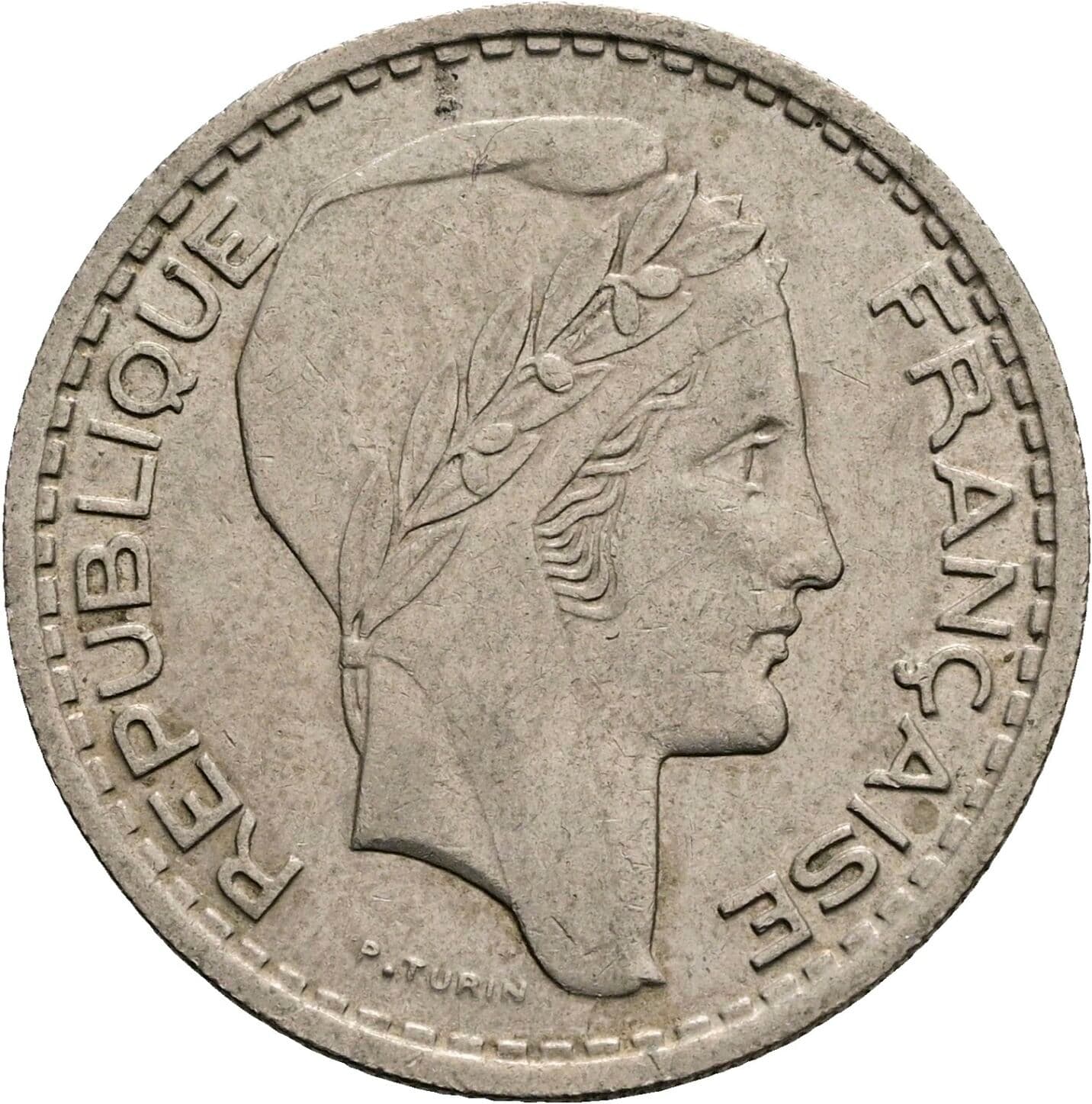 10 Francs 1949 – Rückseite