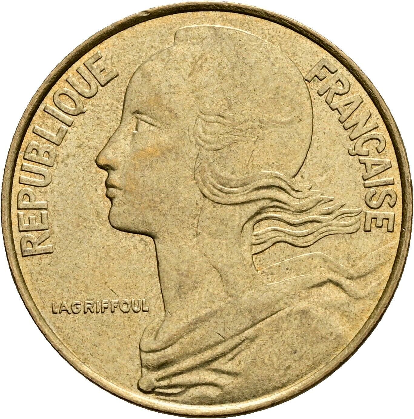 20 Centimes 1997 – Rückseite