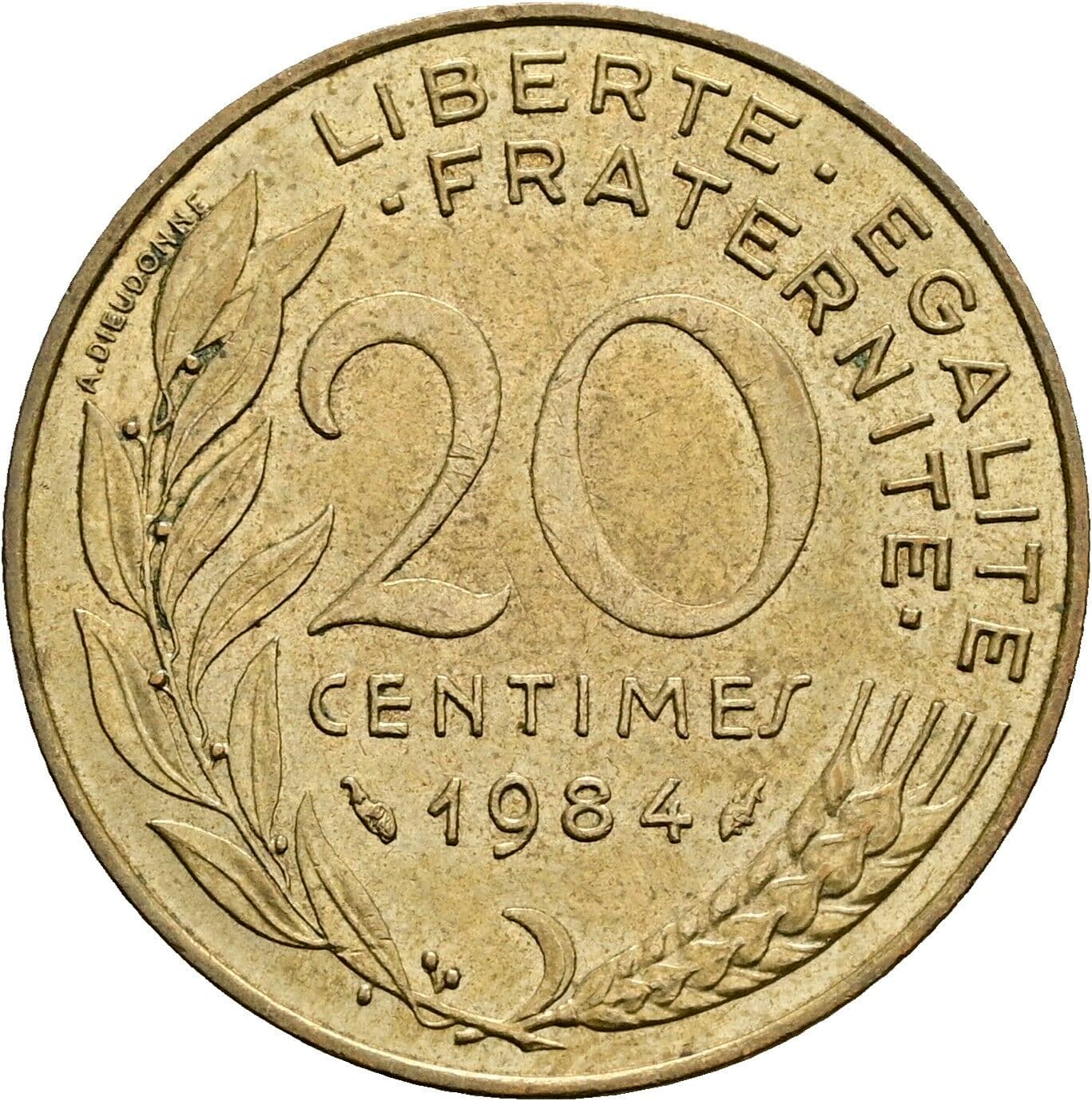 20 Centimes 1984 – Vorderseite