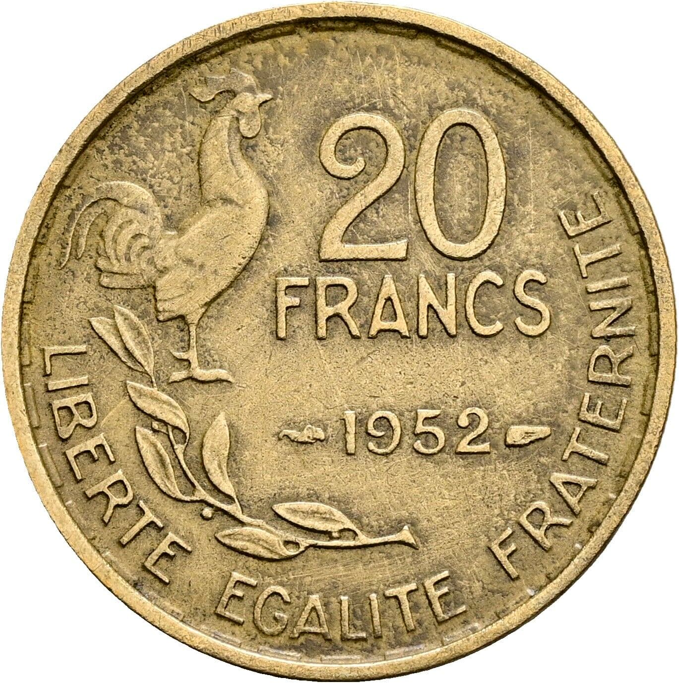 20 Francs 1952 – Vorderseite