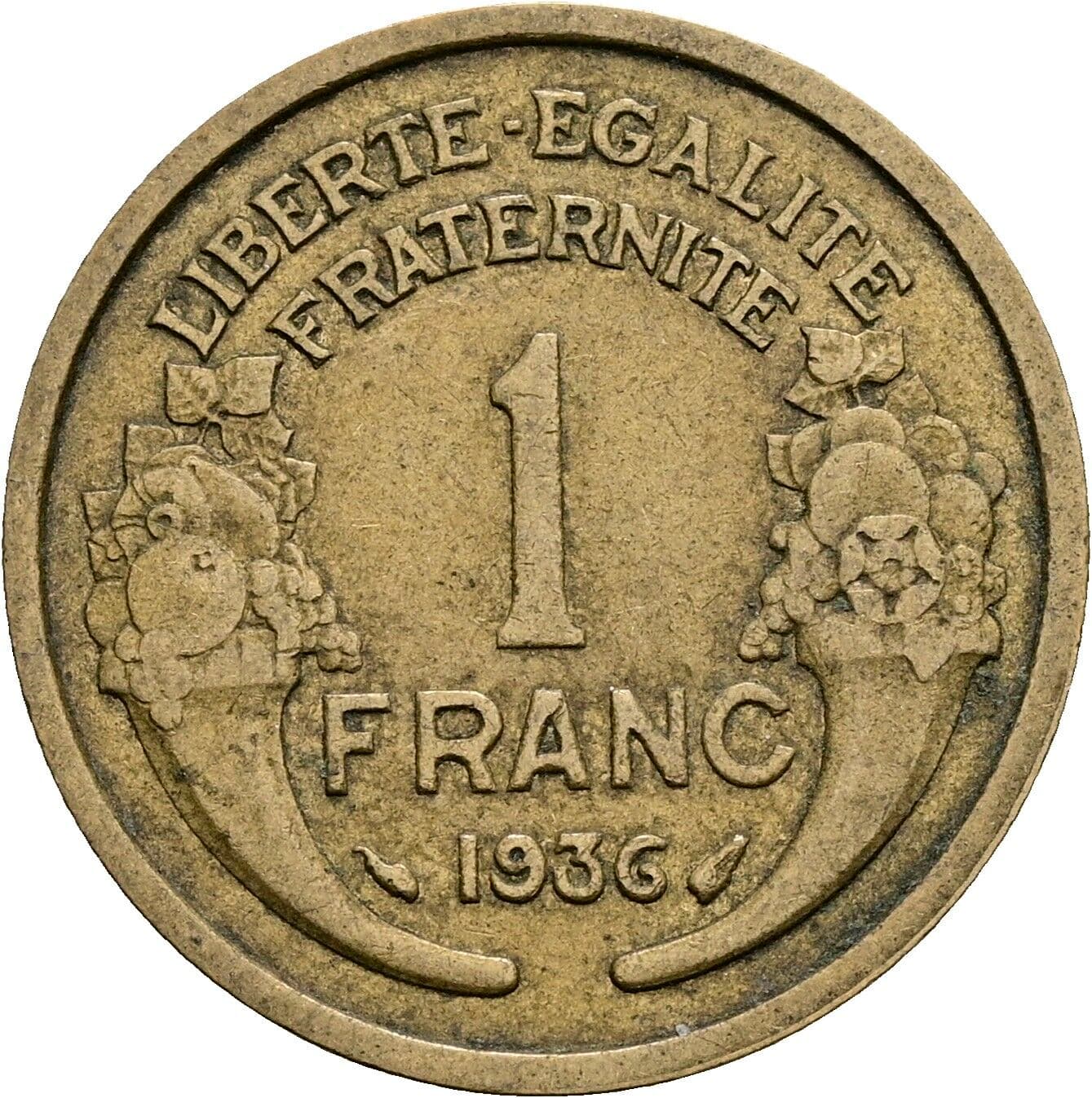1 Franc 1936 – Rückseite