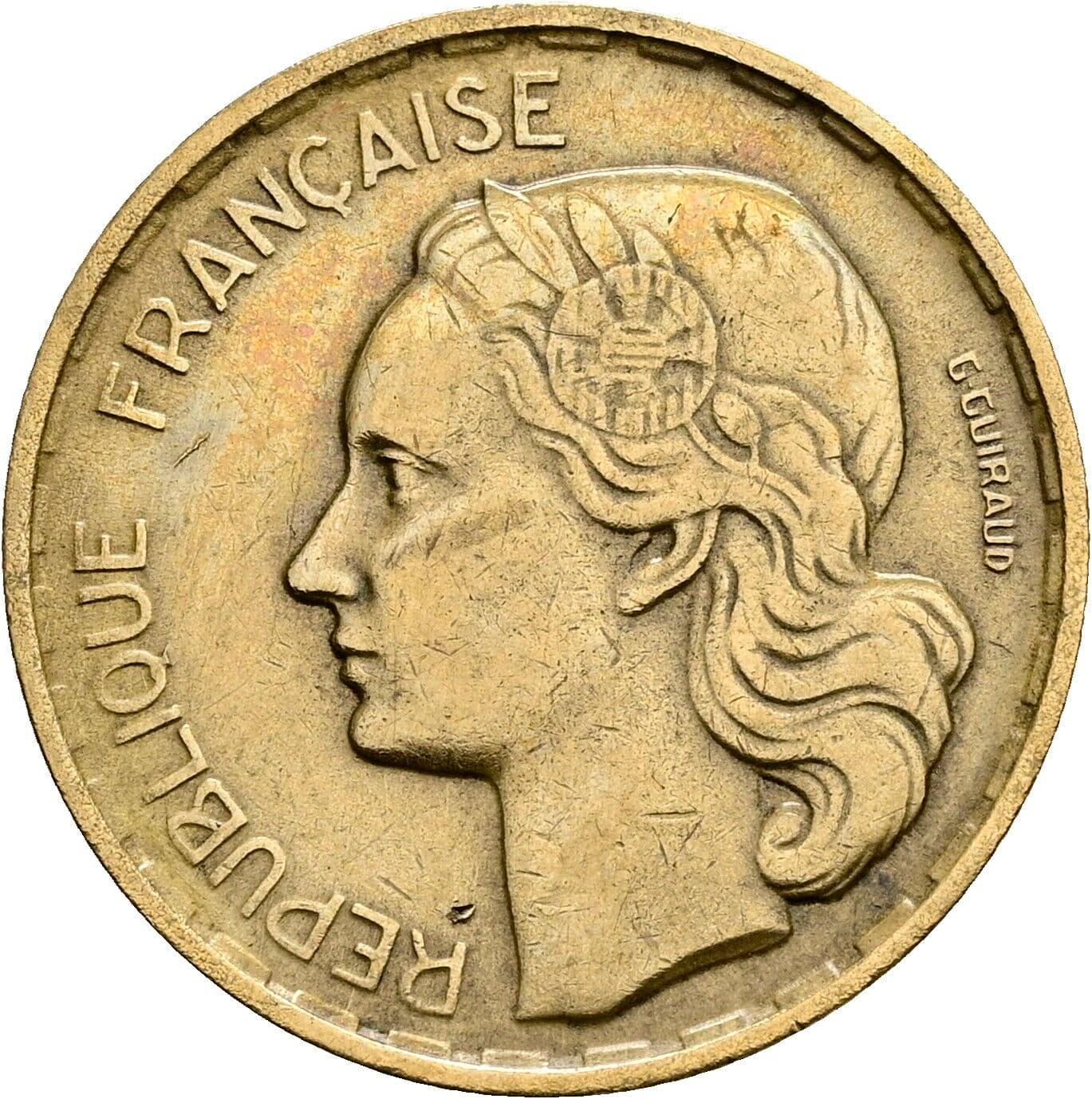 20 Francs 1952 – Rückseite