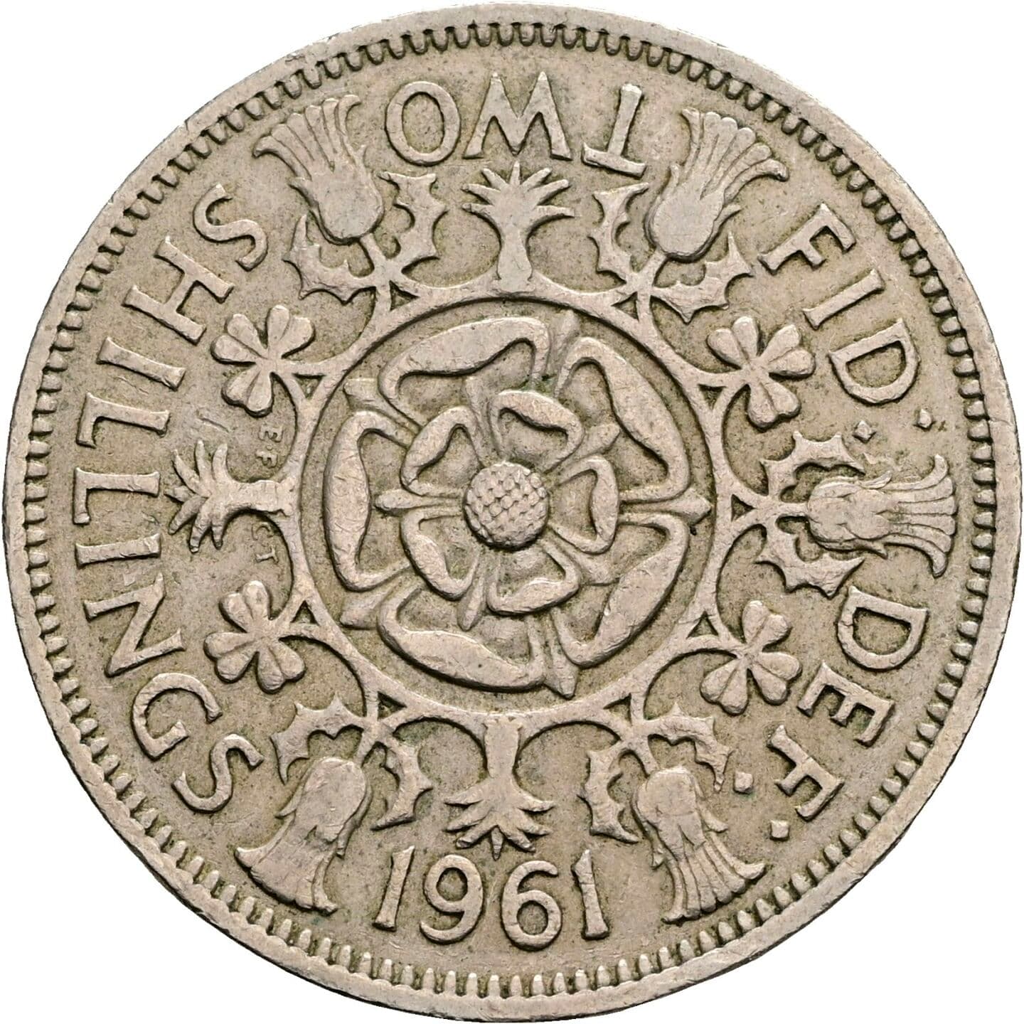 2 Shillings Elisabeth II. 1952-2022 1961 – Rückseite