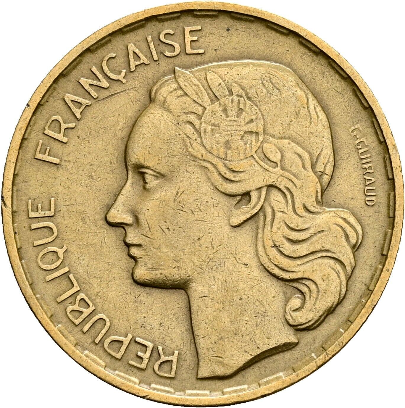 20 Francs 1951 B – Rückseite