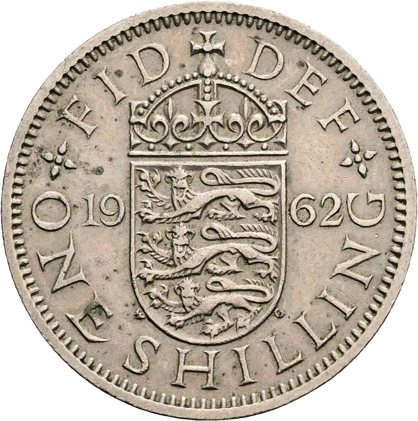 1 Shilling Elisabeth II. 1952-2022 1962 – Rückseite