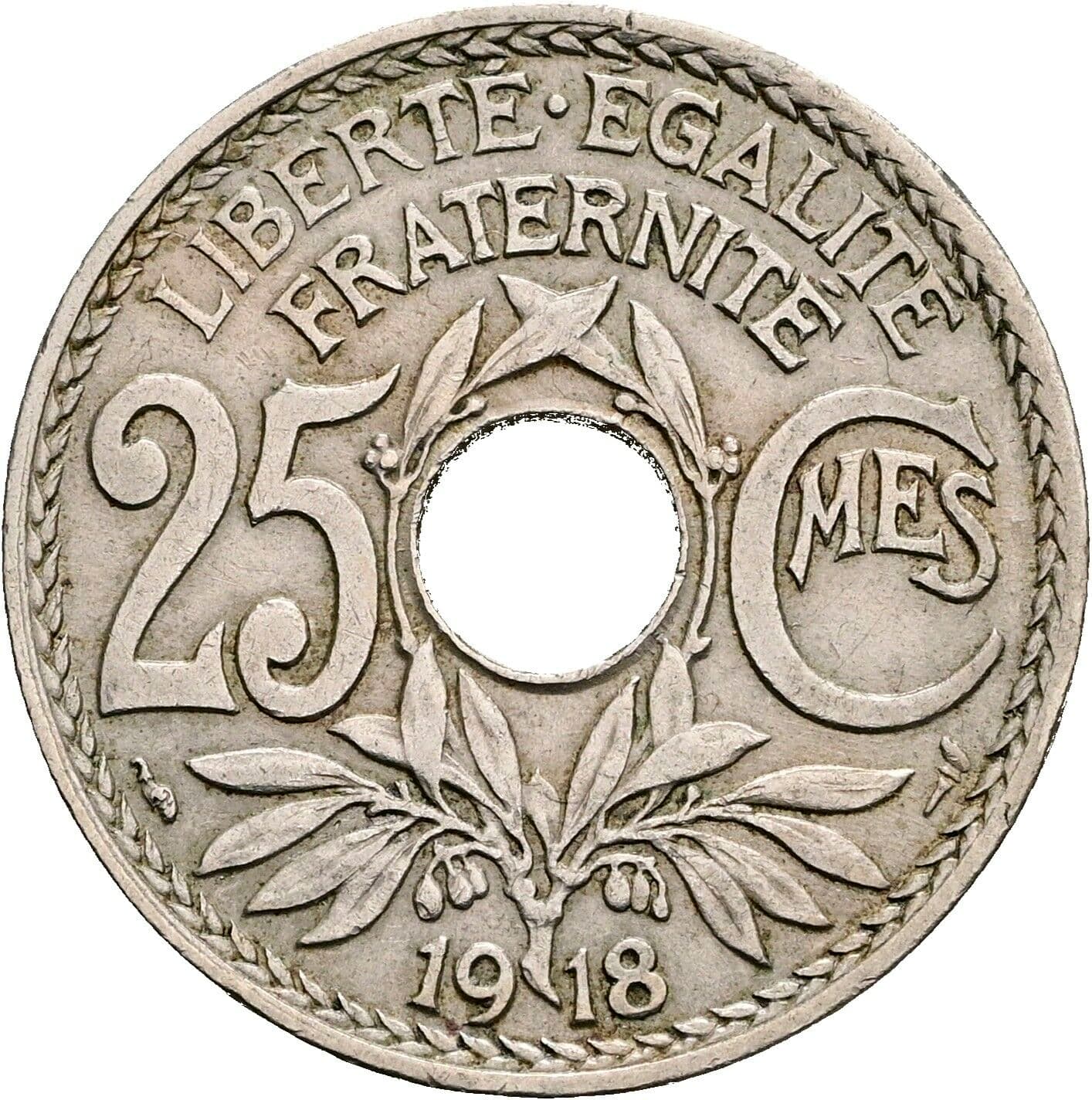 25 Centimes 1918 – Vorderseite