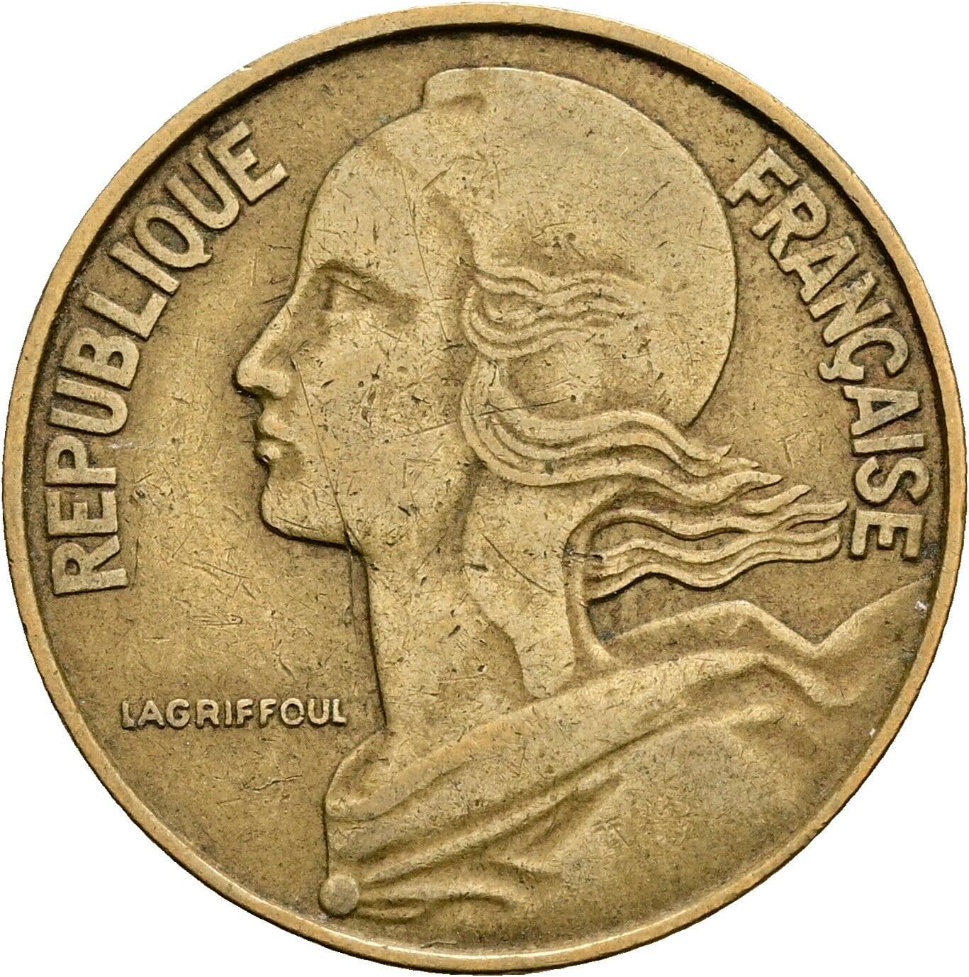 20 Centimes 1967 – Vorderseite