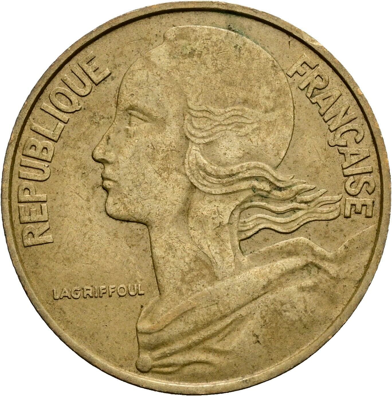 20 Centimes 1963 – Vorderseite