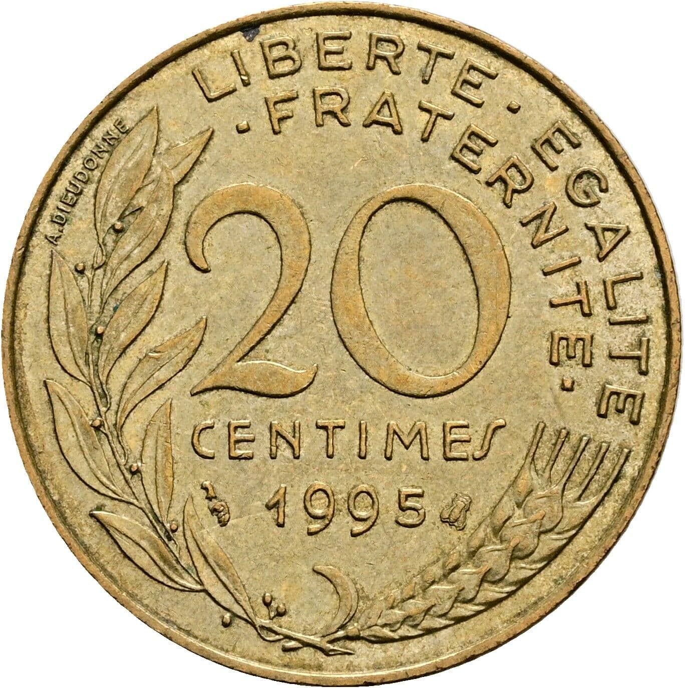 20 Centimes 1995 – Vorderseite