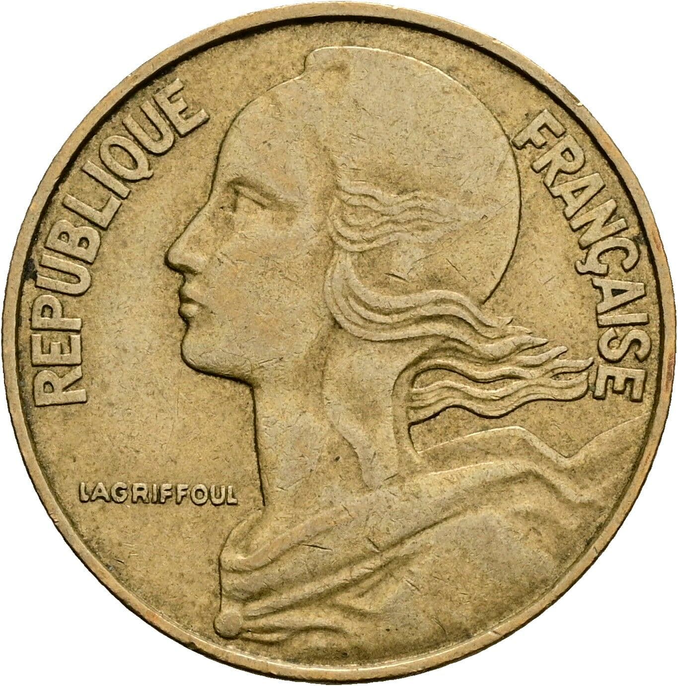 20 Centimes 1970 – Vorderseite