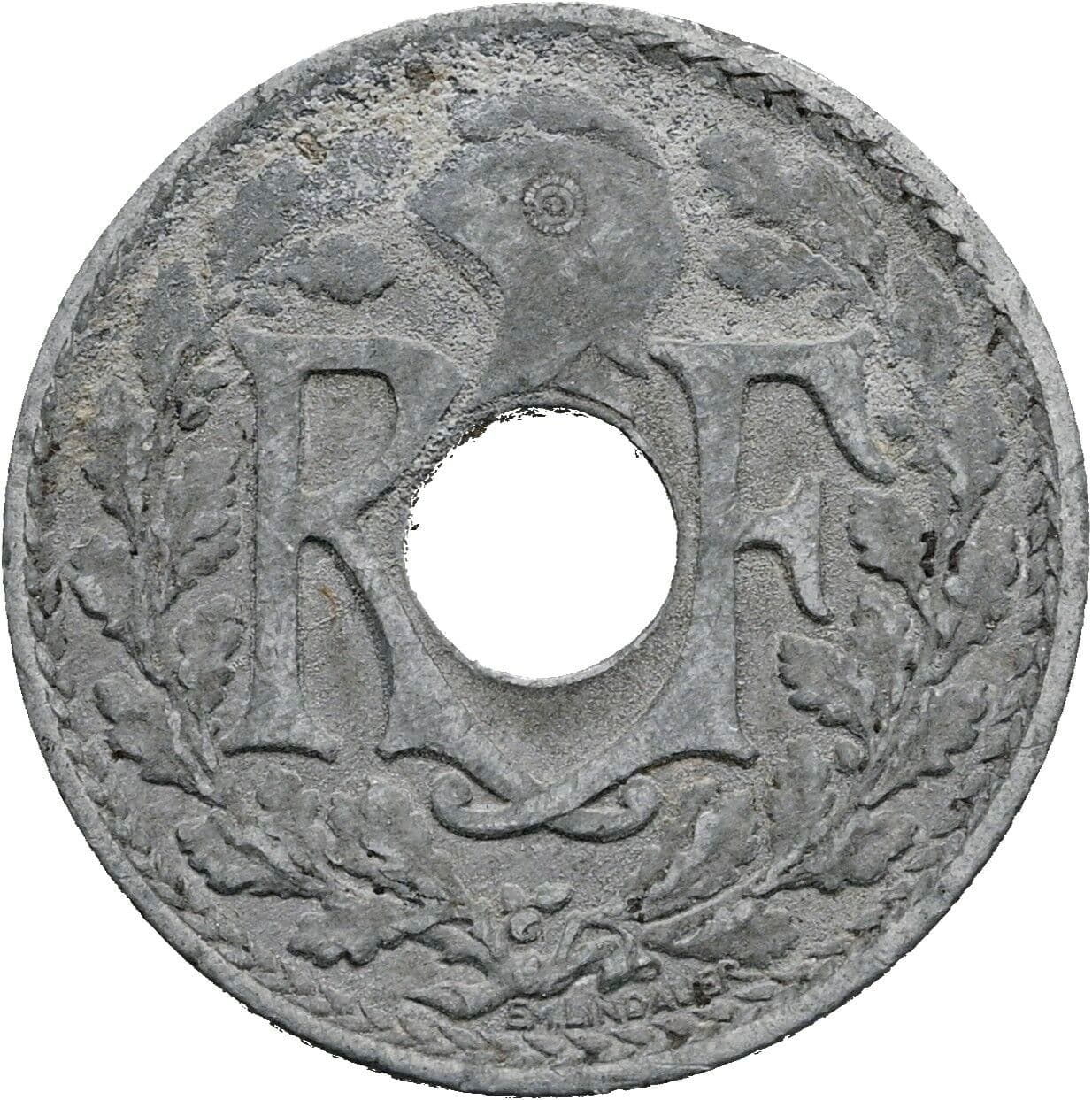 10 Centimes 1941 – Rückseite
